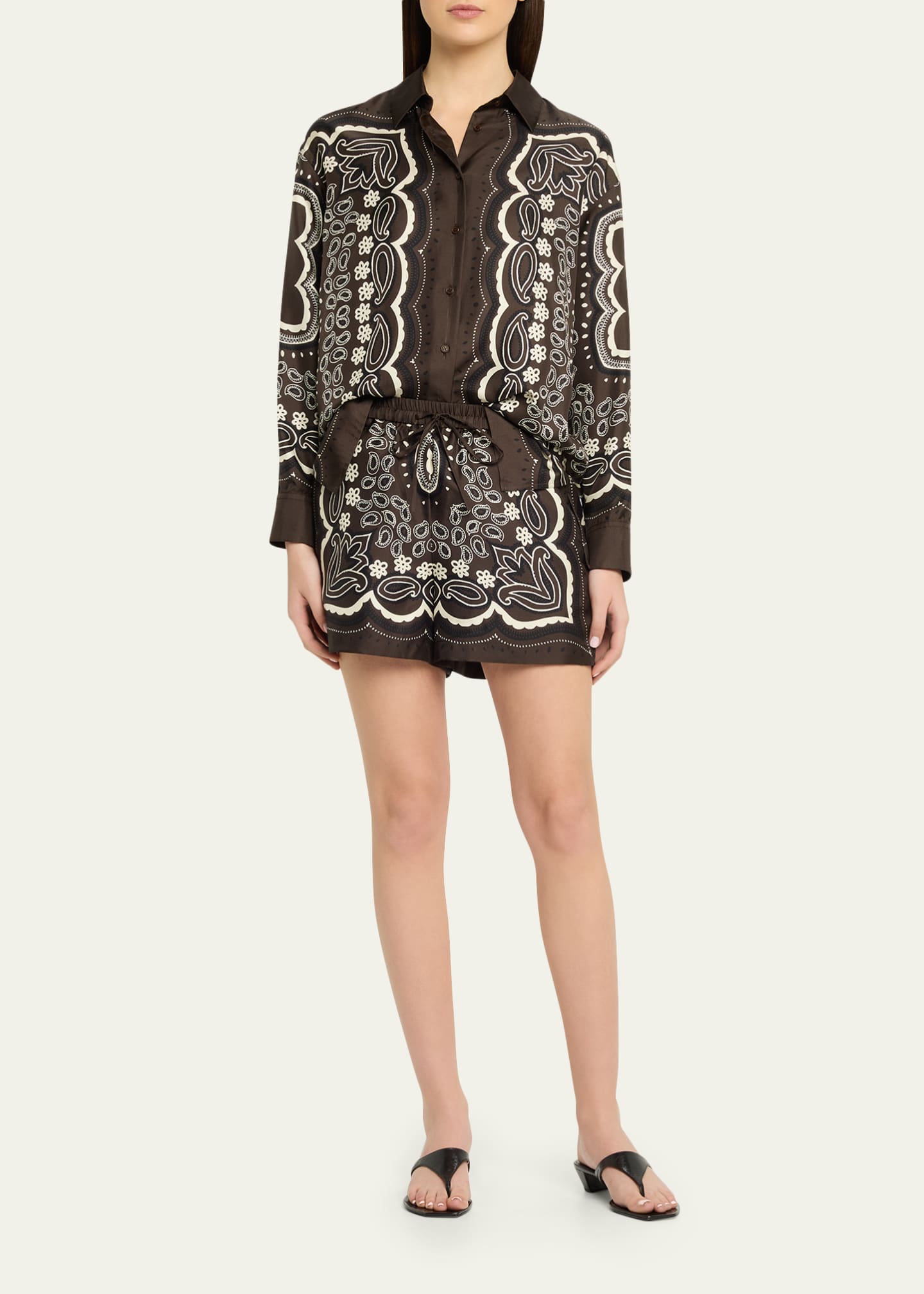 Nili Lotan Frances Silk Shorts - Bergdorf Goodman