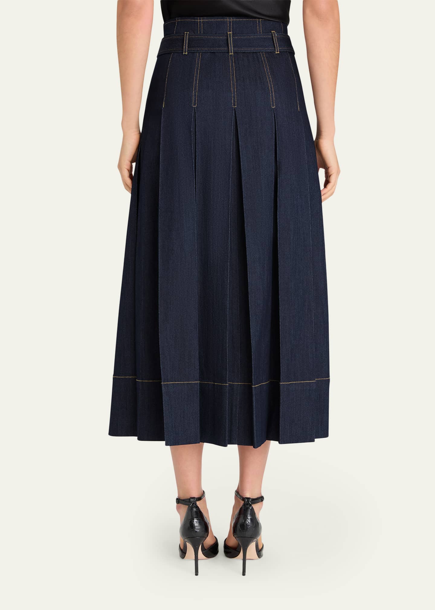 Cinq a Sept Rylee Pleated A-Line Midi Skirt - Bergdorf Goodman