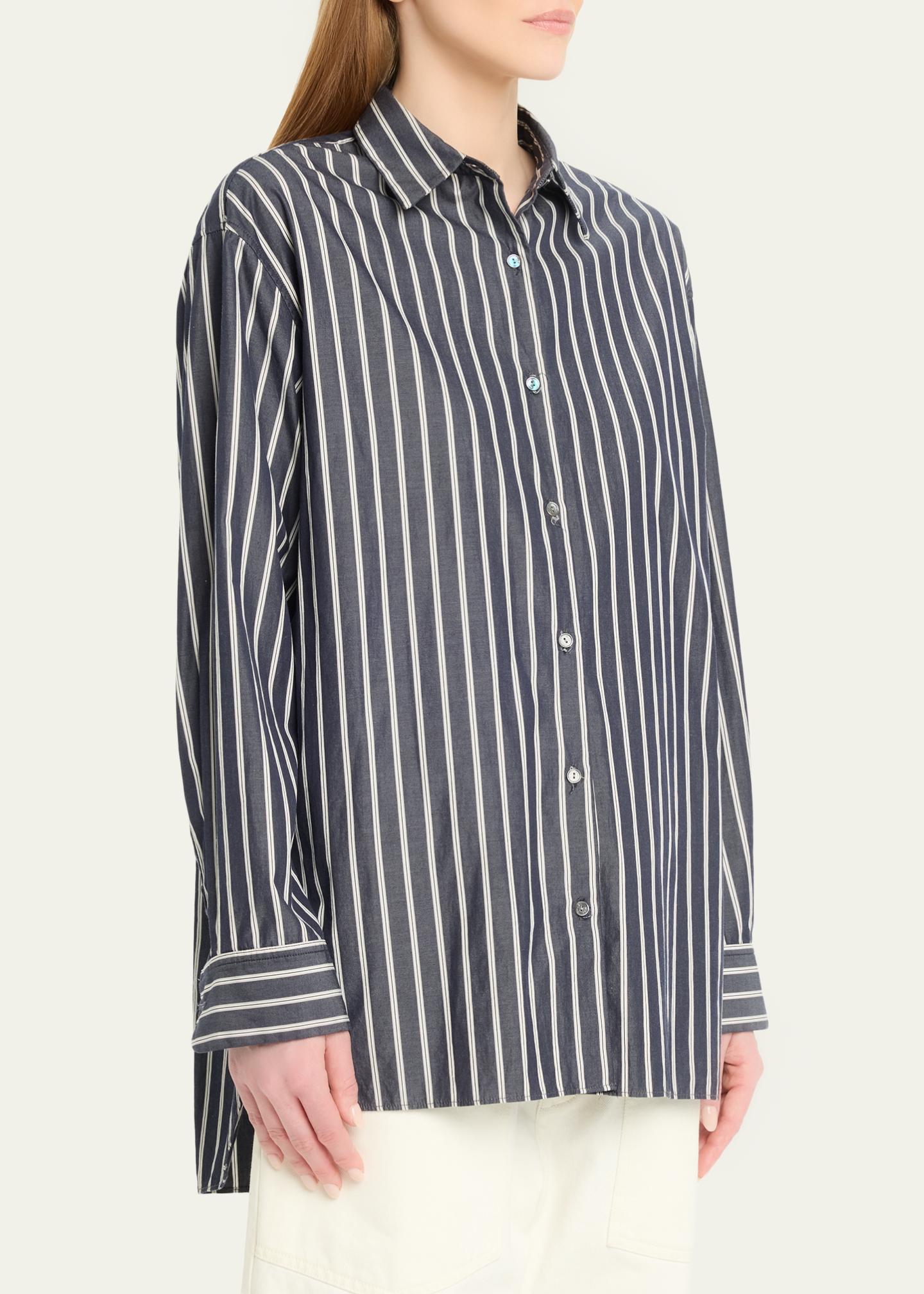 Nili Lotan Yorke Striped Oversized Button-Down Shirt - Bergdorf Goodman