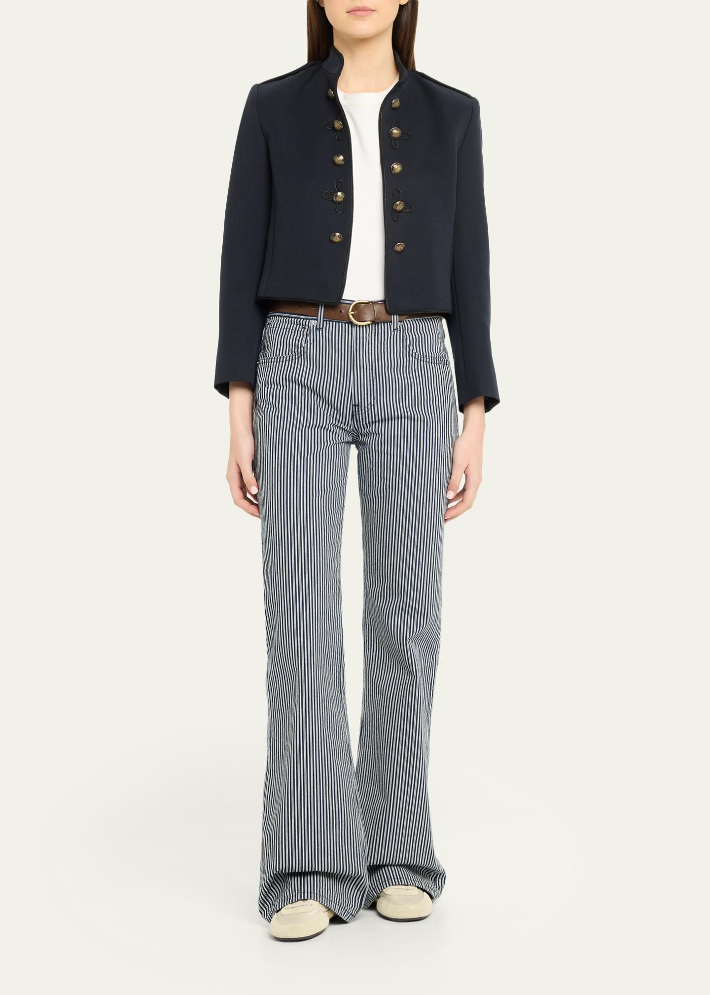 Nili Lotan Celia Striped Flare Jeans - Bergdorf Goodman