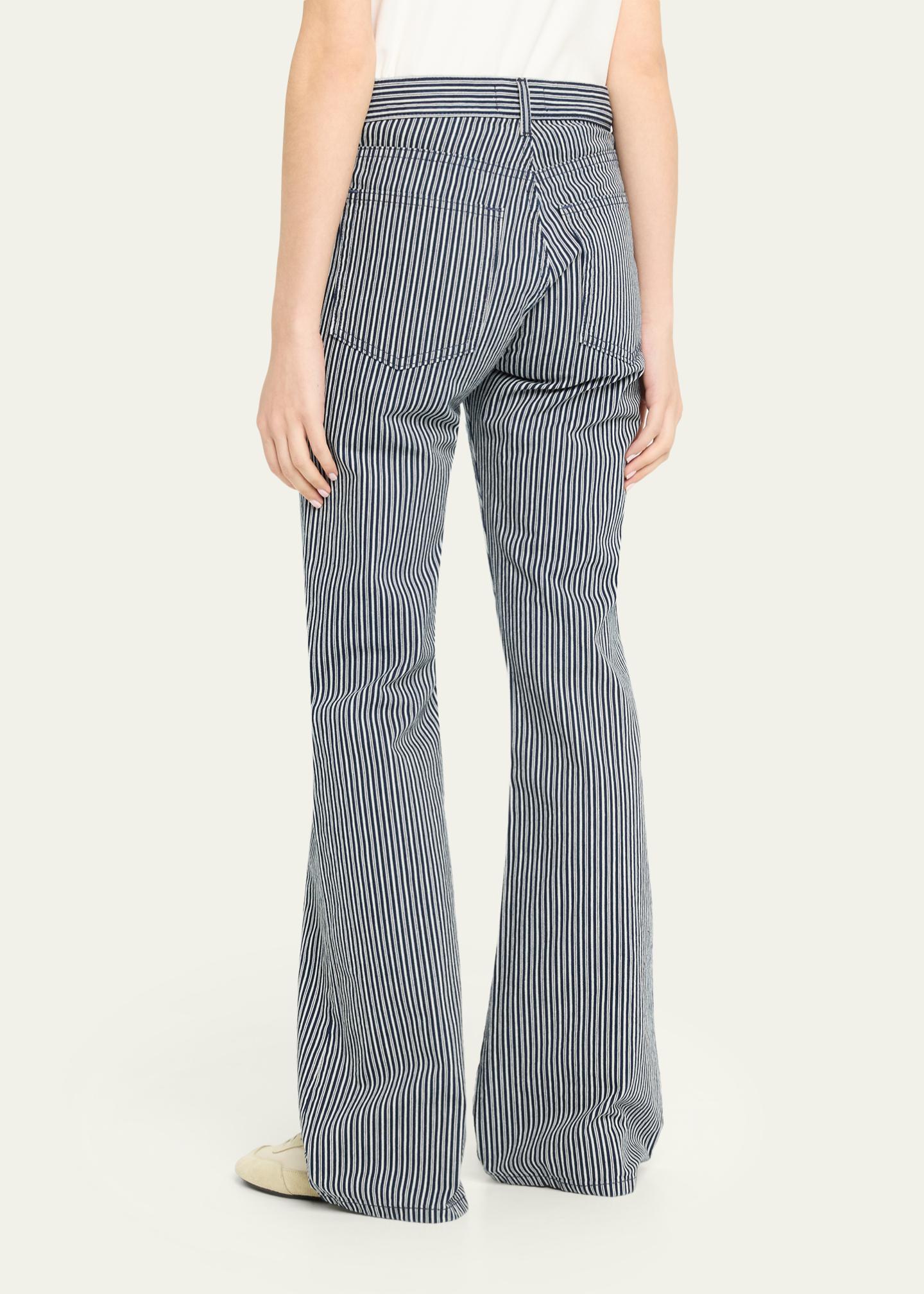 Nili Lotan Celia Striped Flare Jeans - Bergdorf Goodman