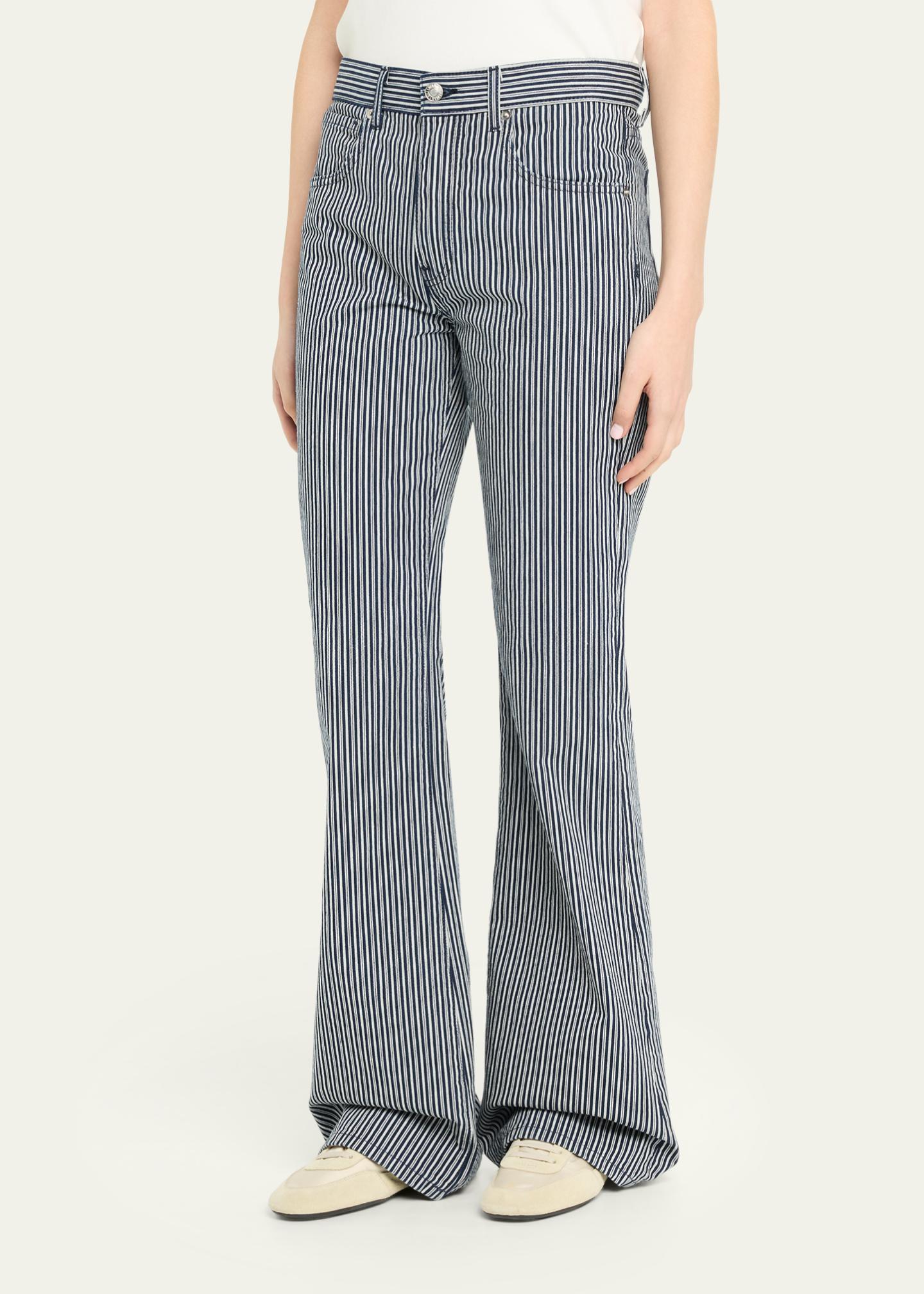 Nili Lotan Celia Striped Flare Jeans - Bergdorf Goodman