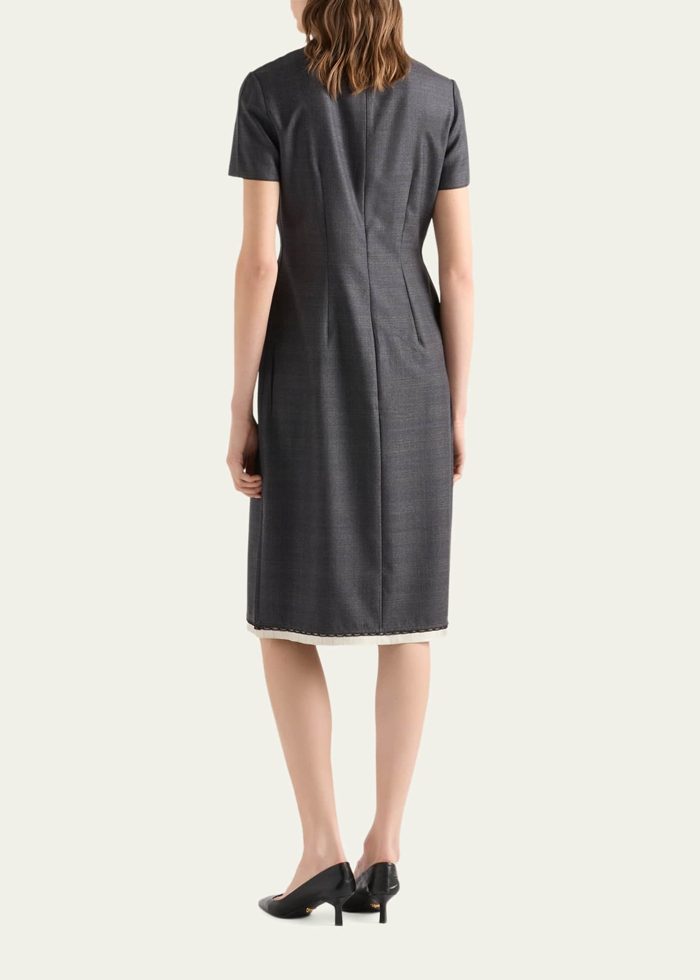 grey prada dress Prada // Grey & White Floral Crocheted Dress – VSP Consignment main image 0