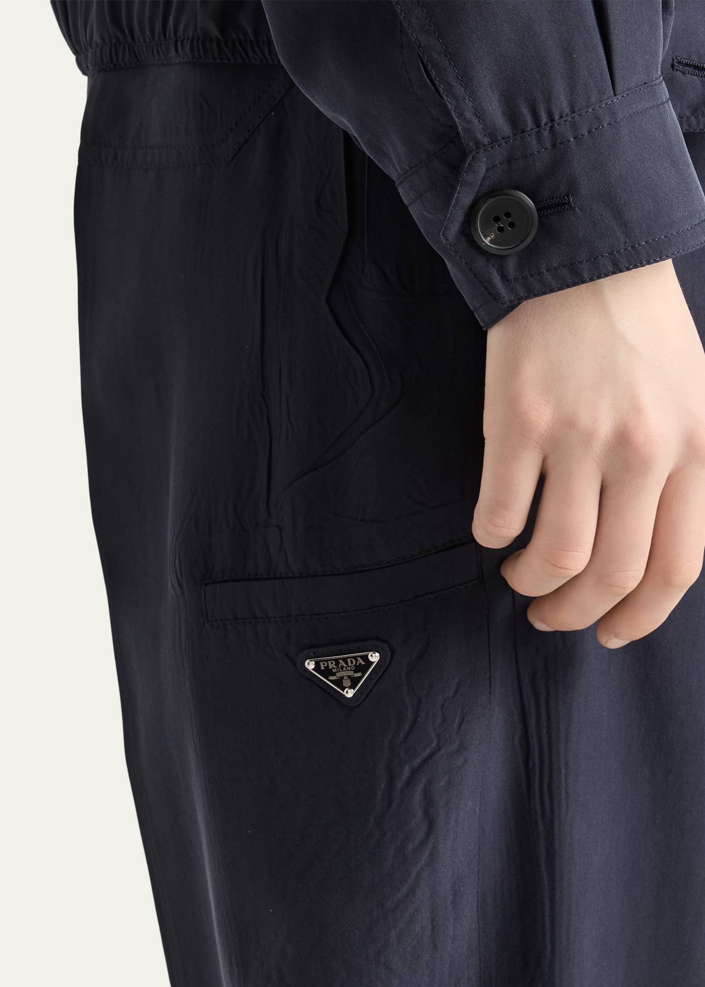 Prada Silk Straight-Leg Pull-On Pants - Bergdorf Goodman