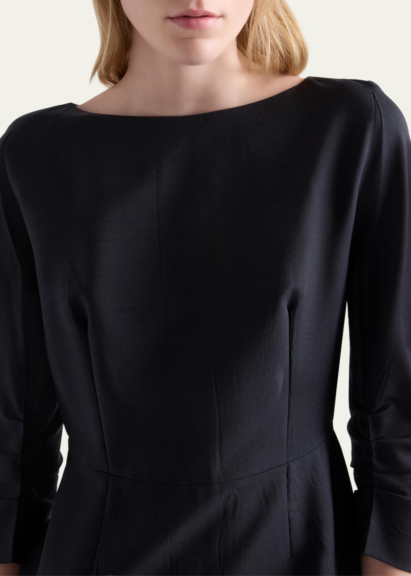 Prada Darted Mohair Wool Boat-Neck Midi Dress - Bergdorf Goodman