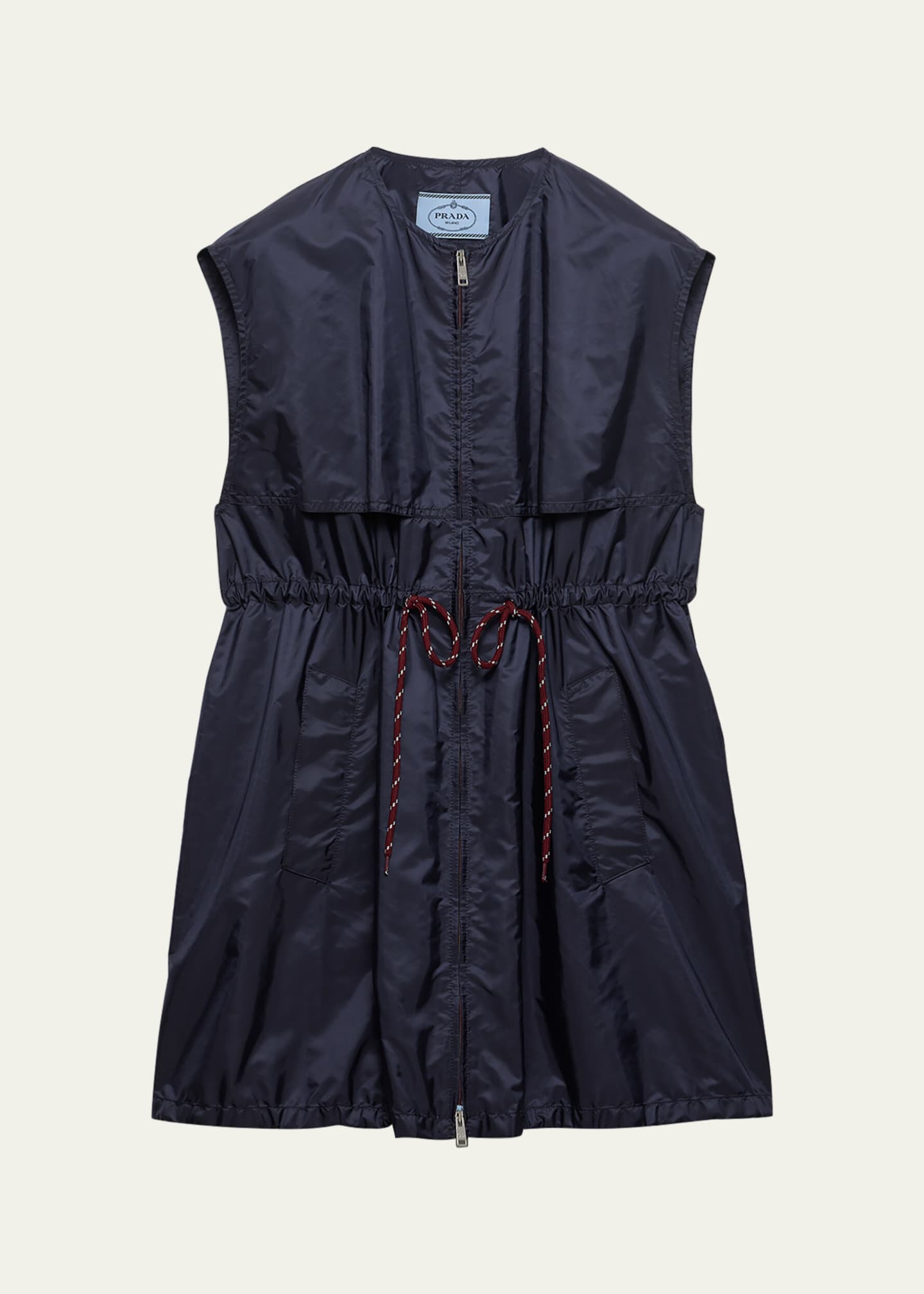 prada nylon mini dress Prada Re-nylon Mini-dress, Woman, Black, Size 46