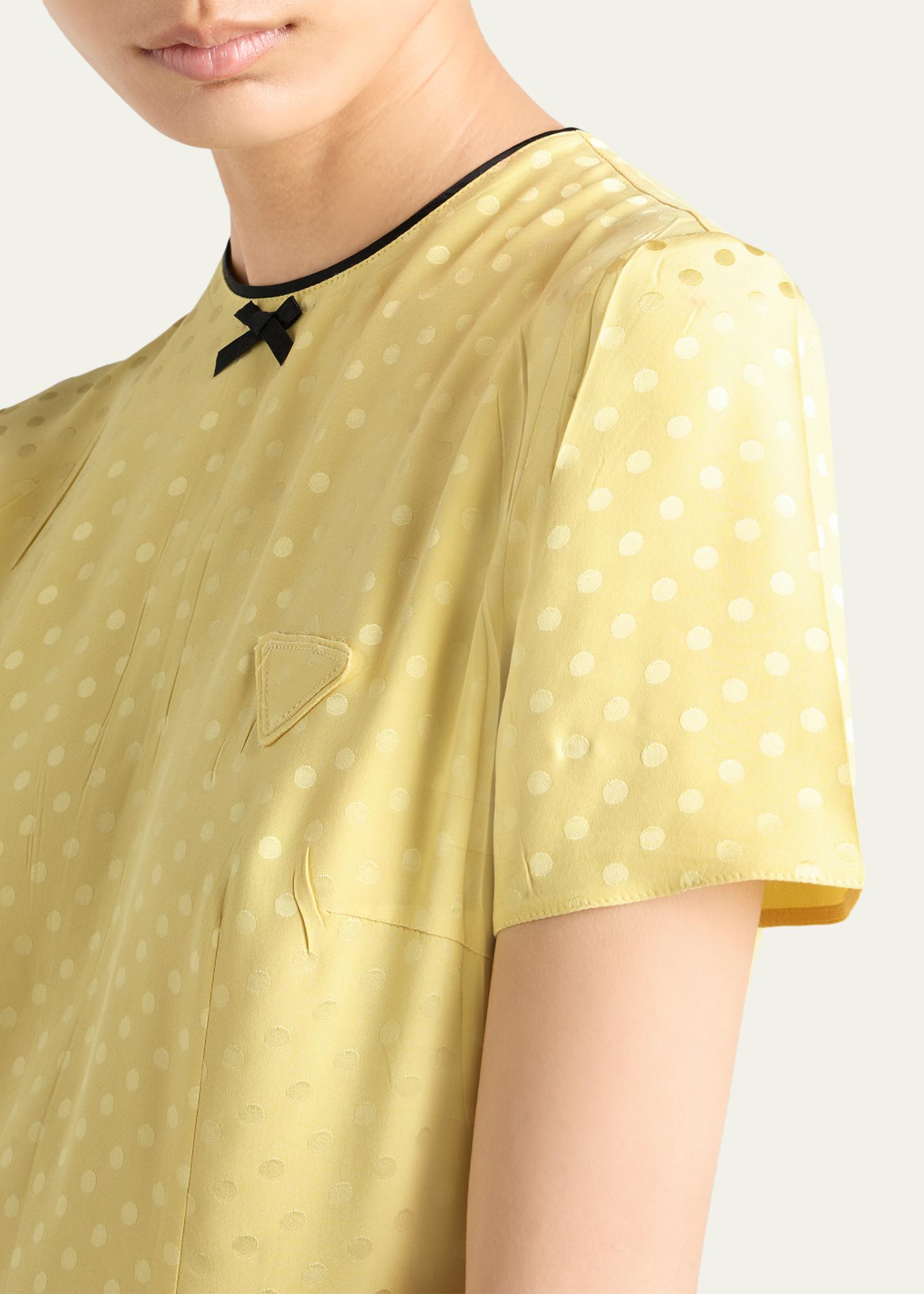 Prada Polka-Dot Silk Midi Dress - Bergdorf Goodman
