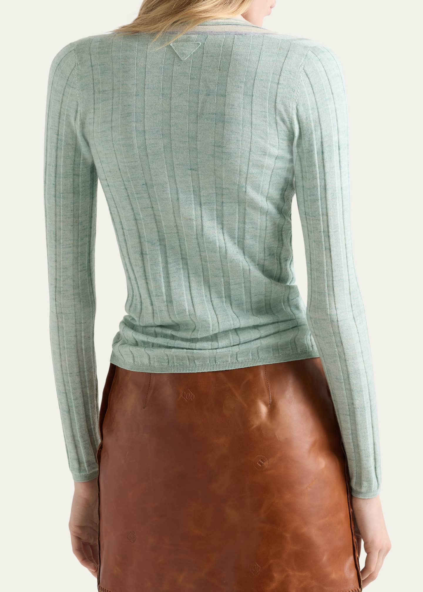 Prada Ribbed Cashmere Silk Cardigan - Bergdorf Goodman