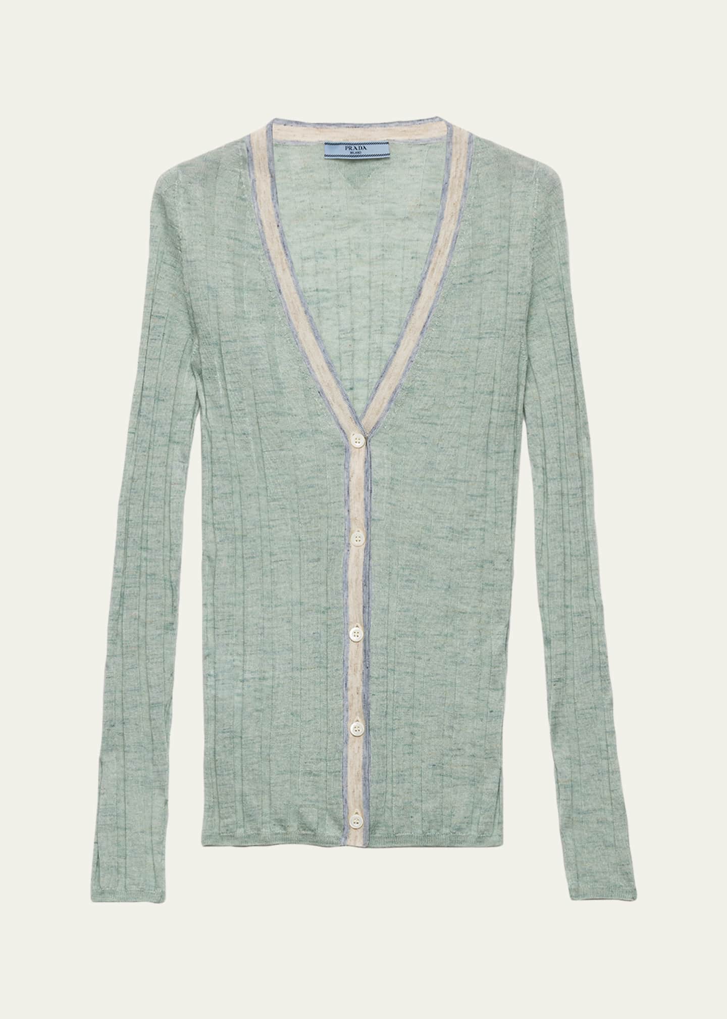 即購入OK PRADA FW2017 Ribbed Cardigan Prada Ribbed Cashmere Silk Cardigan - Bergdorf Goodman