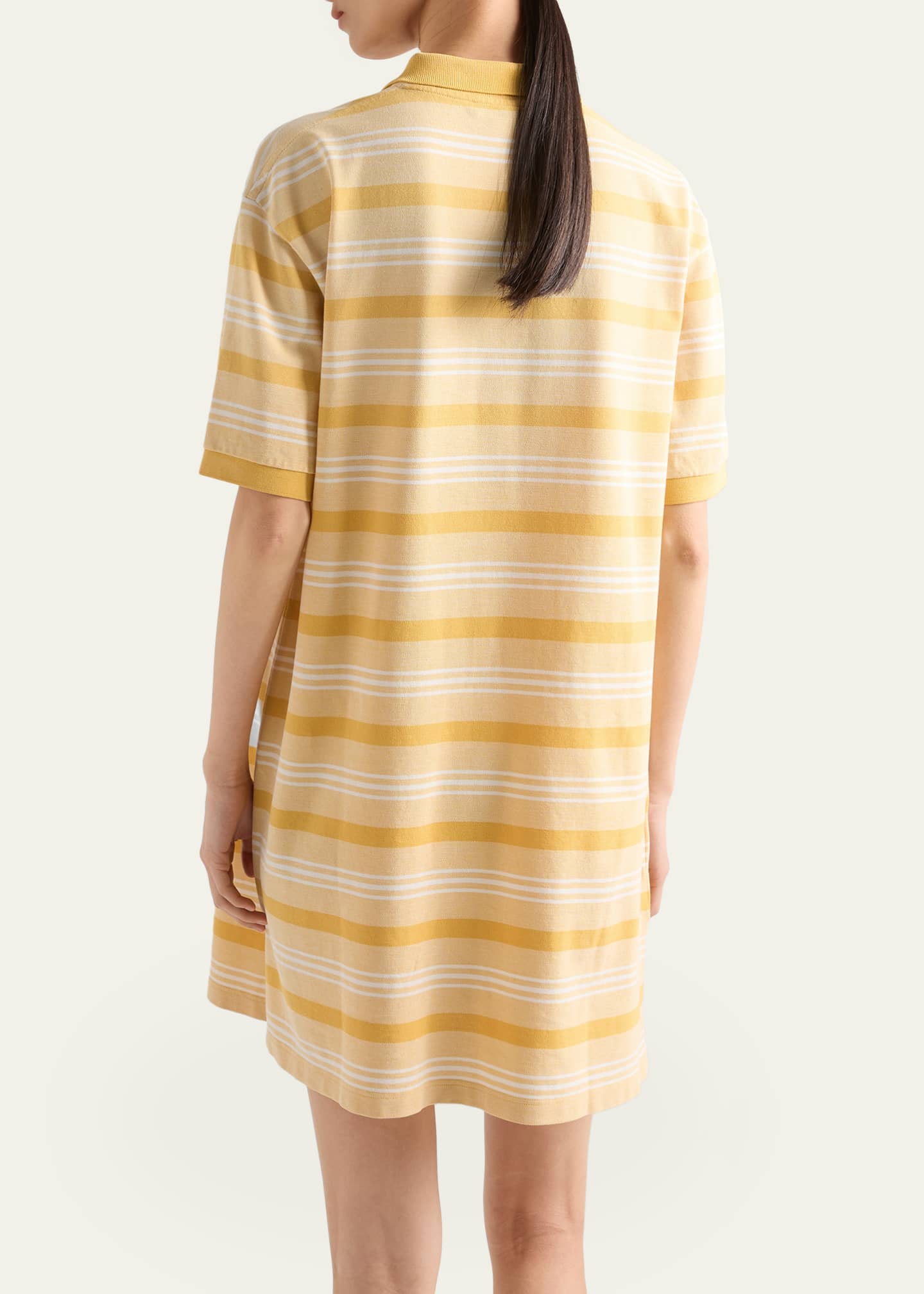 Prada Striped Cotton Jersey Mini Polo Dress - Bergdorf Goodman