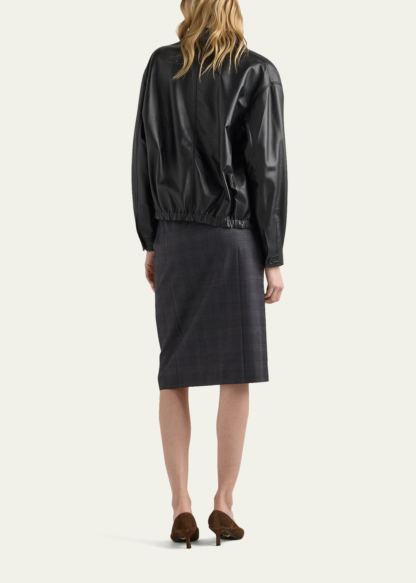 Prada Nappa Leather Zip Jacket - Bergdorf Goodman