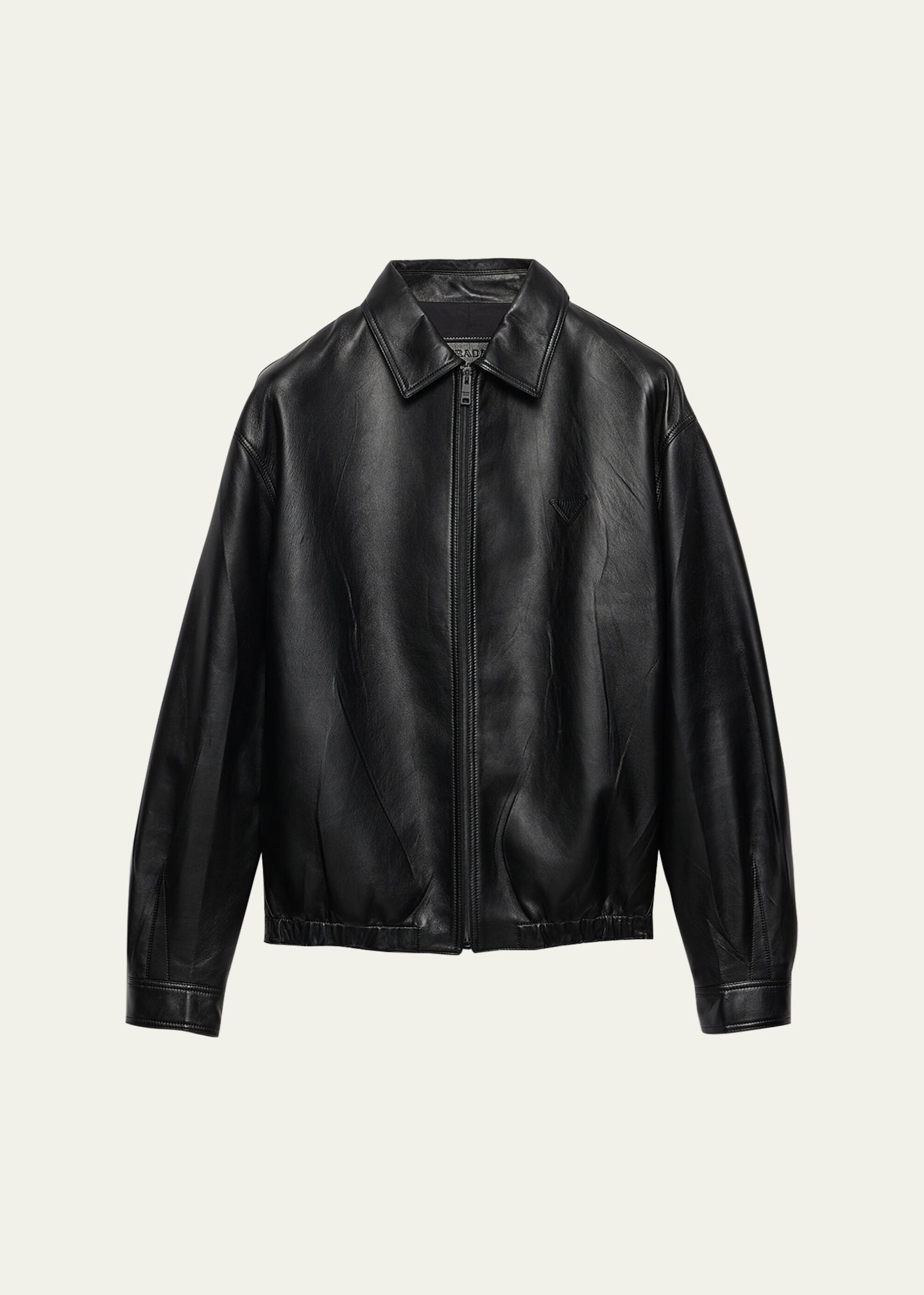 Prada Nappa Leather Zip Jacket - Bergdorf Goodman
