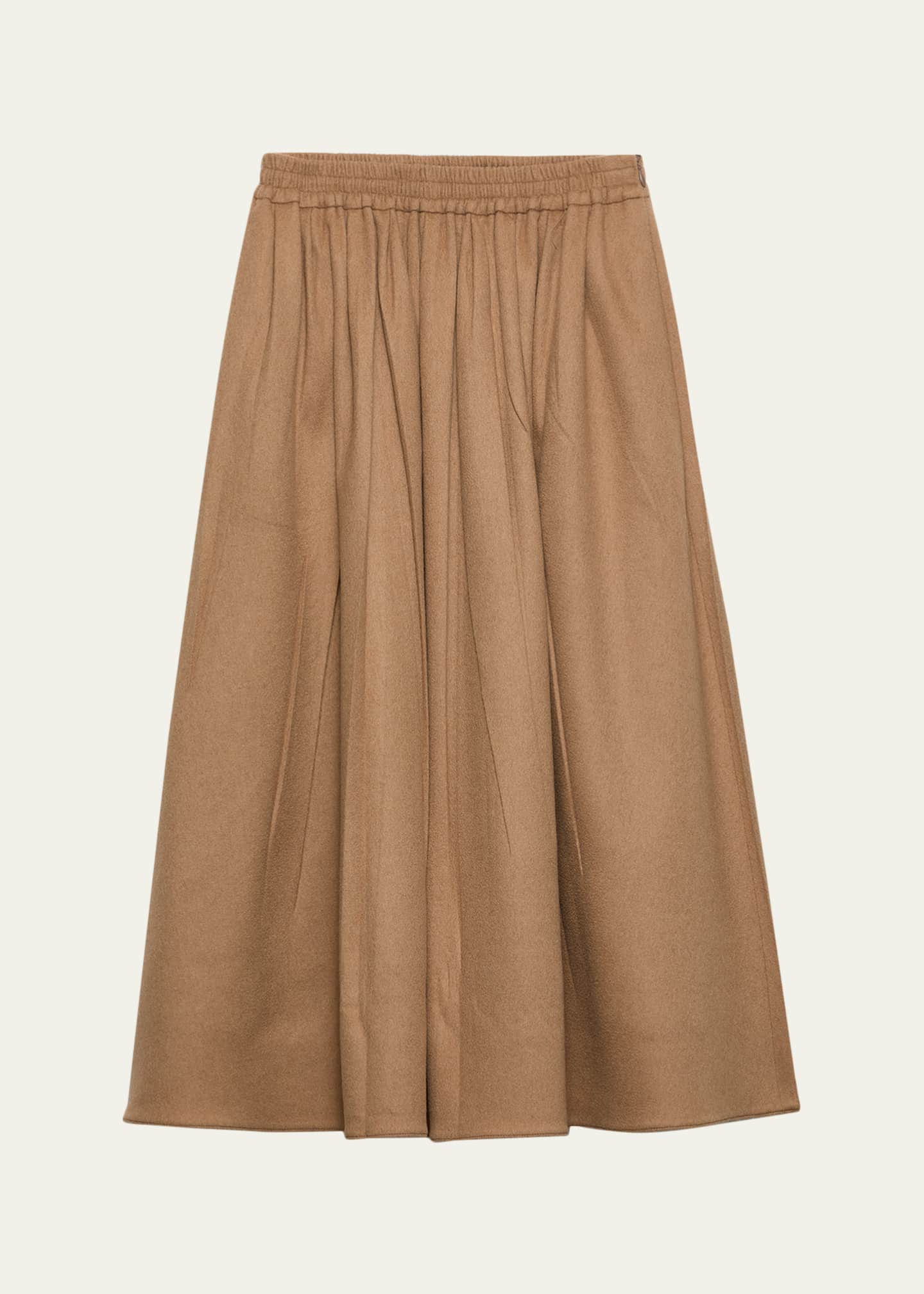 Prada Camel Wool Circle Midi Skirt - Bergdorf Goodman
