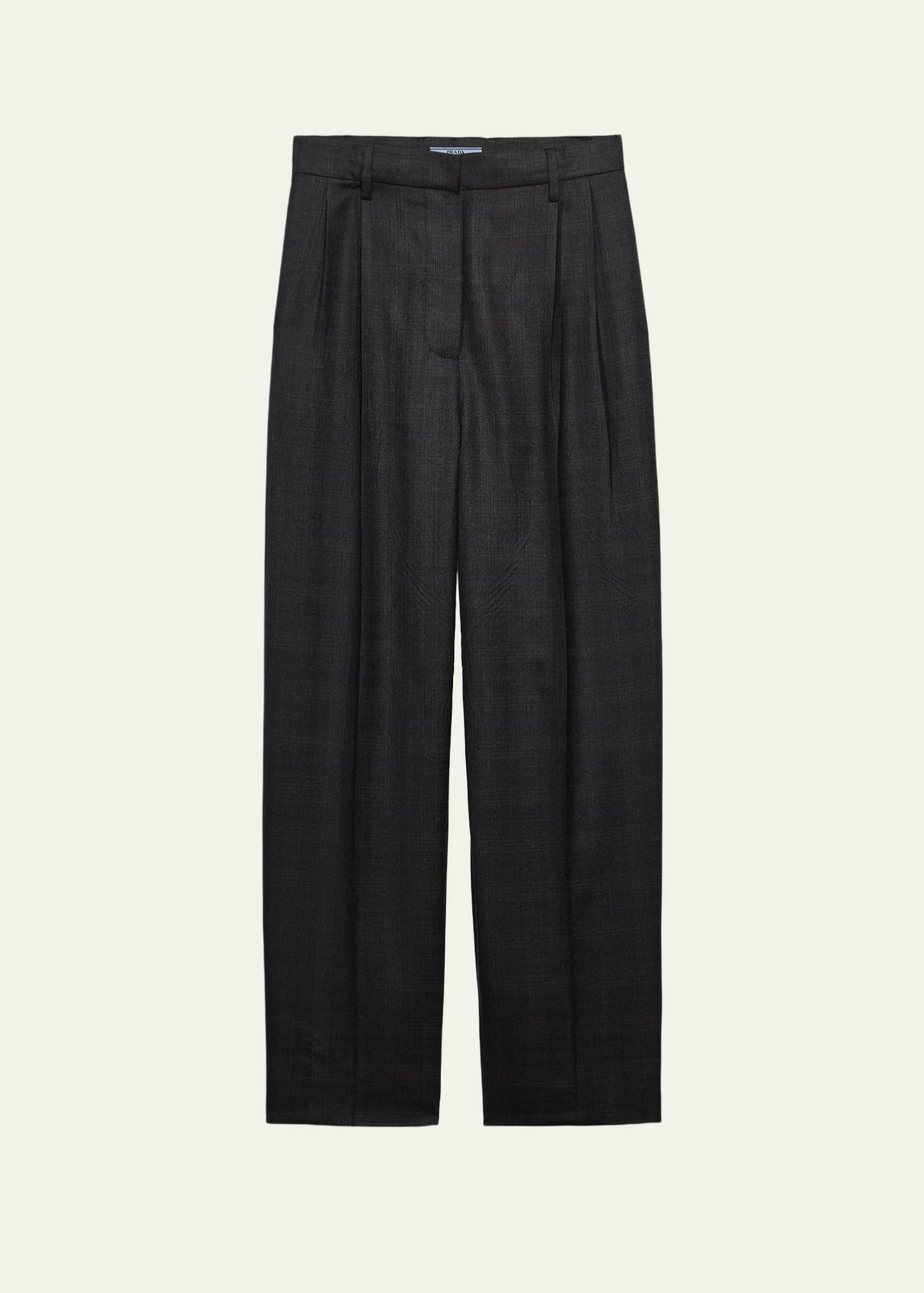Prada Pleated Wool Drawstring Trousers - Bergdorf Goodman