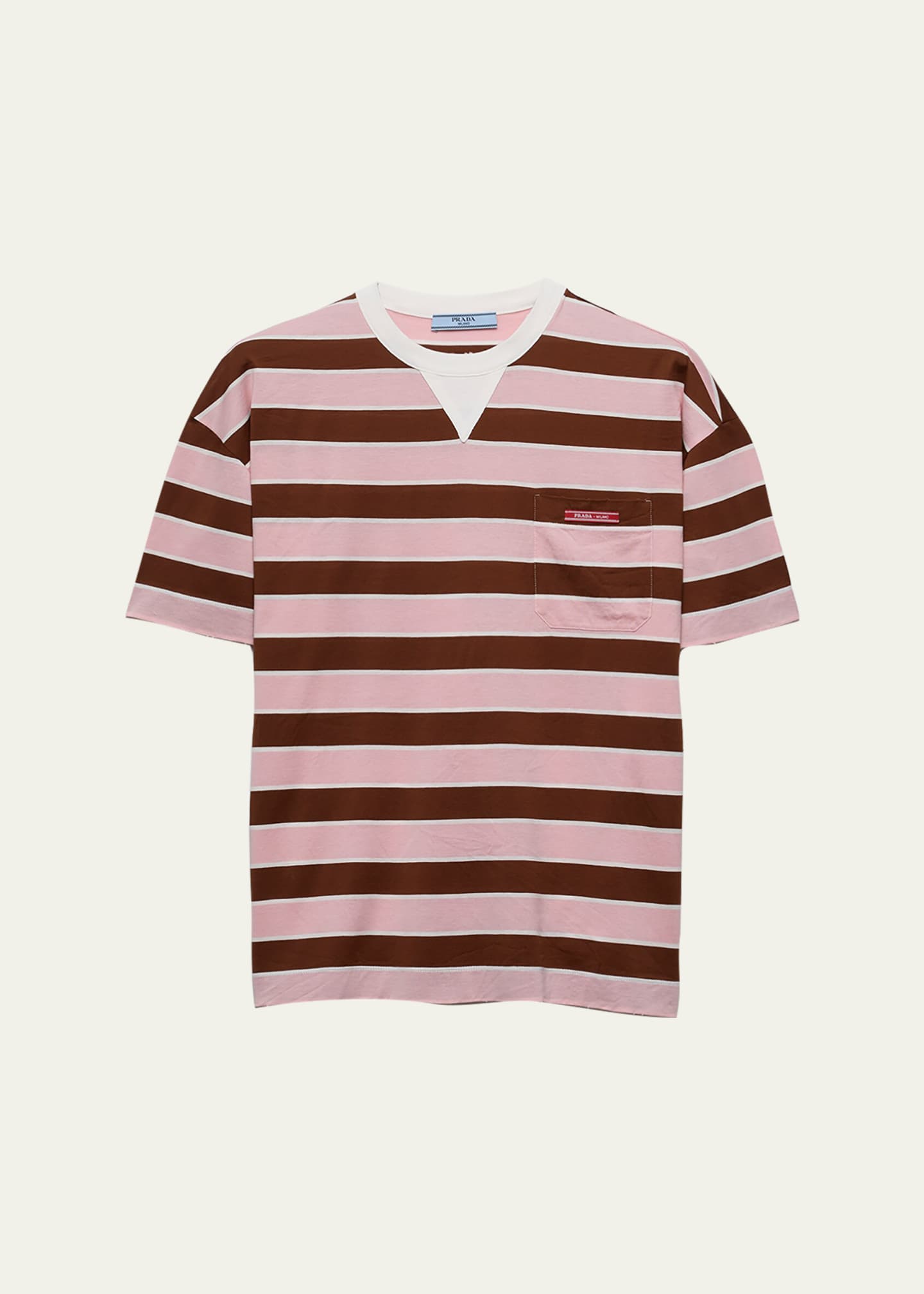 Prada Striped Jersey Short-Sleeve T-Shirt - Bergdorf Goodman