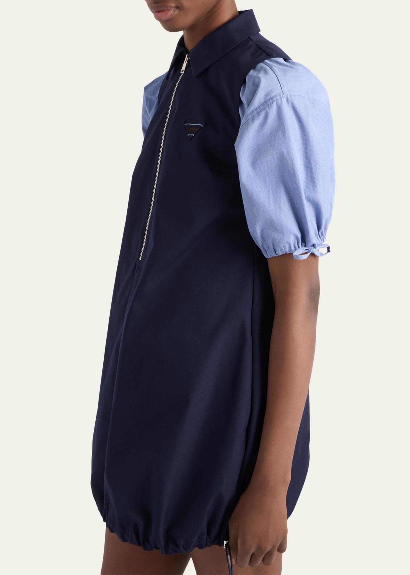 Prada Sleeveless Cotton Drawstring Mini Polo Dress - Bergdorf Goodman