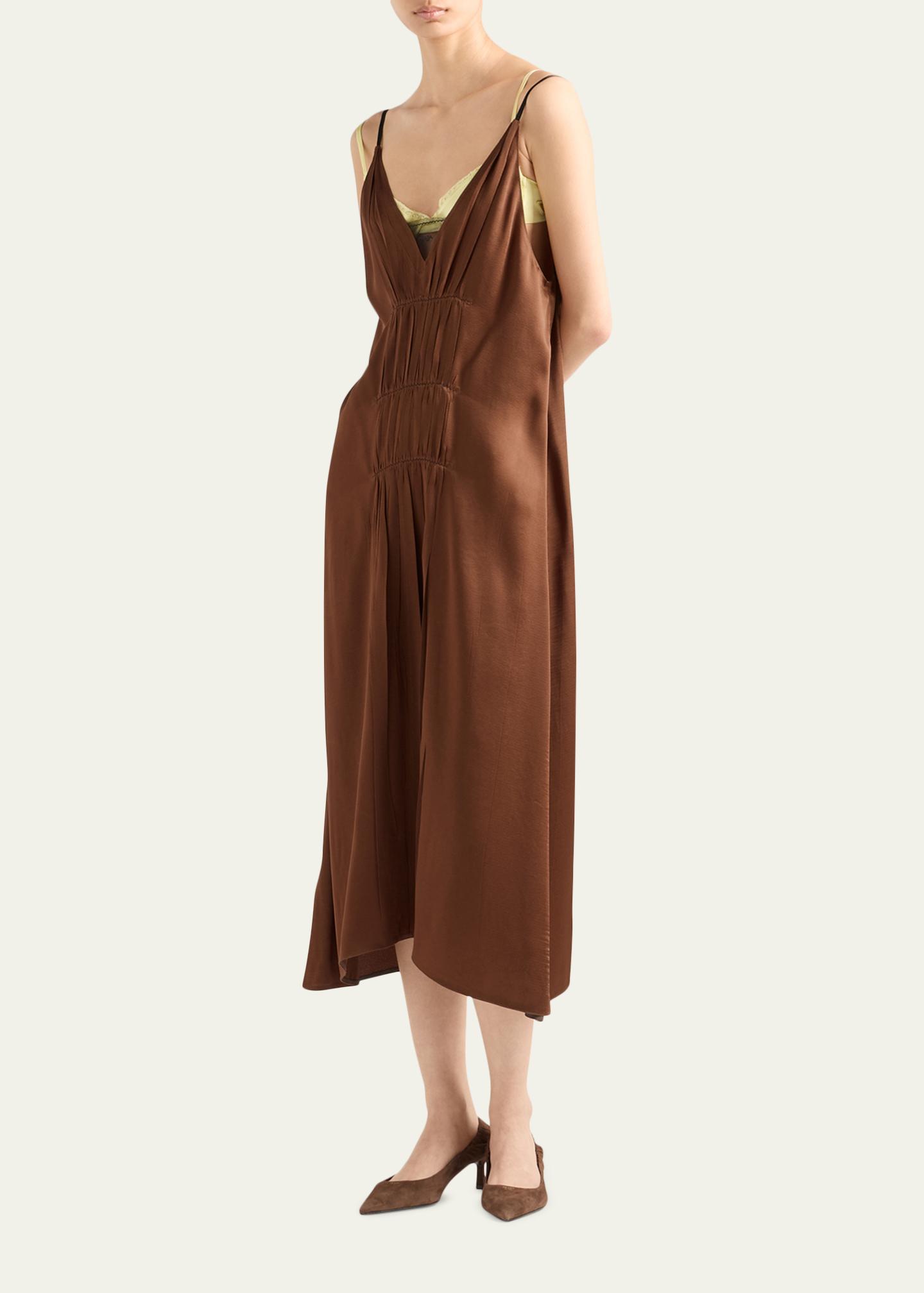 PRADA ドレス サイズ40 Prada Satin Crepe Midi Slip Dress - Bergdorf Goodman