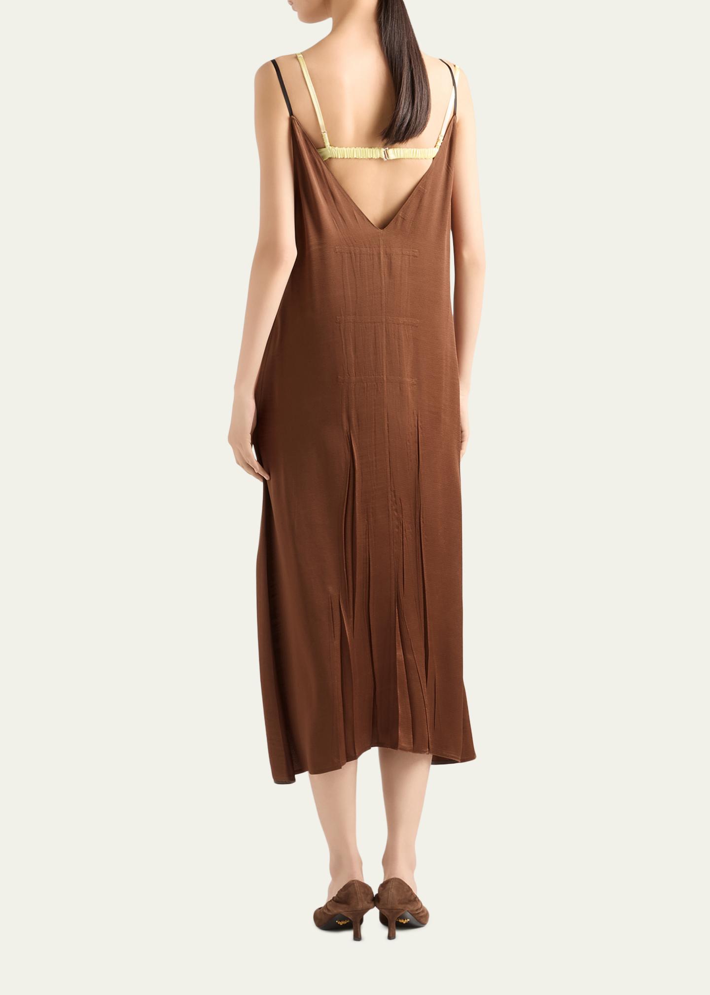 PRADA ドレス Prada Satin Crepe Midi Slip Dress - Bergdorf Goodman