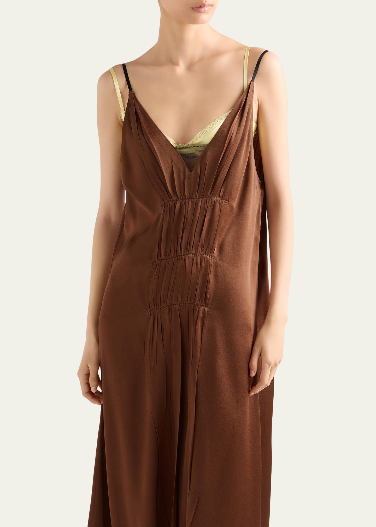 PRADA ドレス Prada Satin Crepe Midi Slip Dress - Bergdorf Goodman
