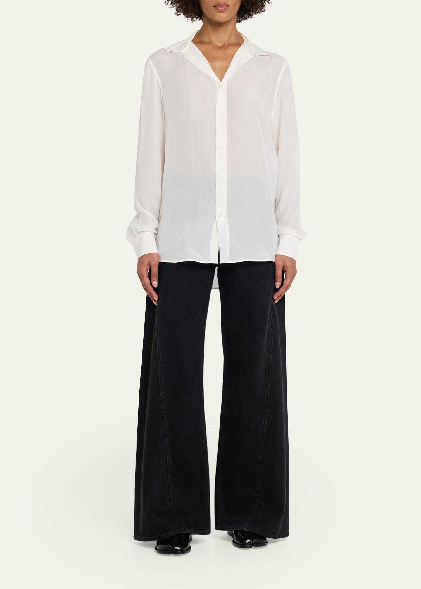 MM6 Maison Margiela Long-Sleeve Silk Shirt - Bergdorf Goodman