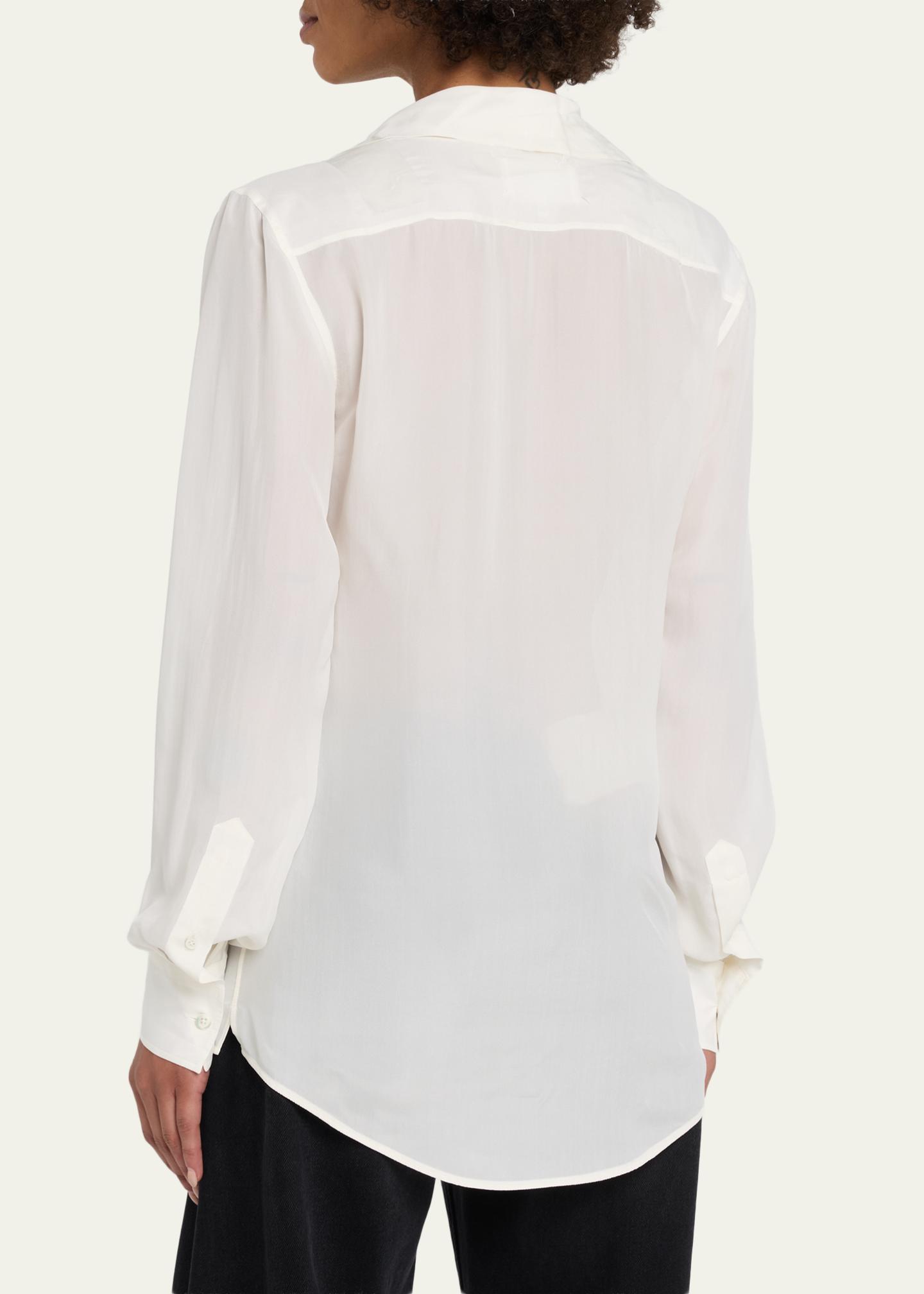 MM6 Maison Margiela Long-Sleeve Silk Shirt - Bergdorf Goodman