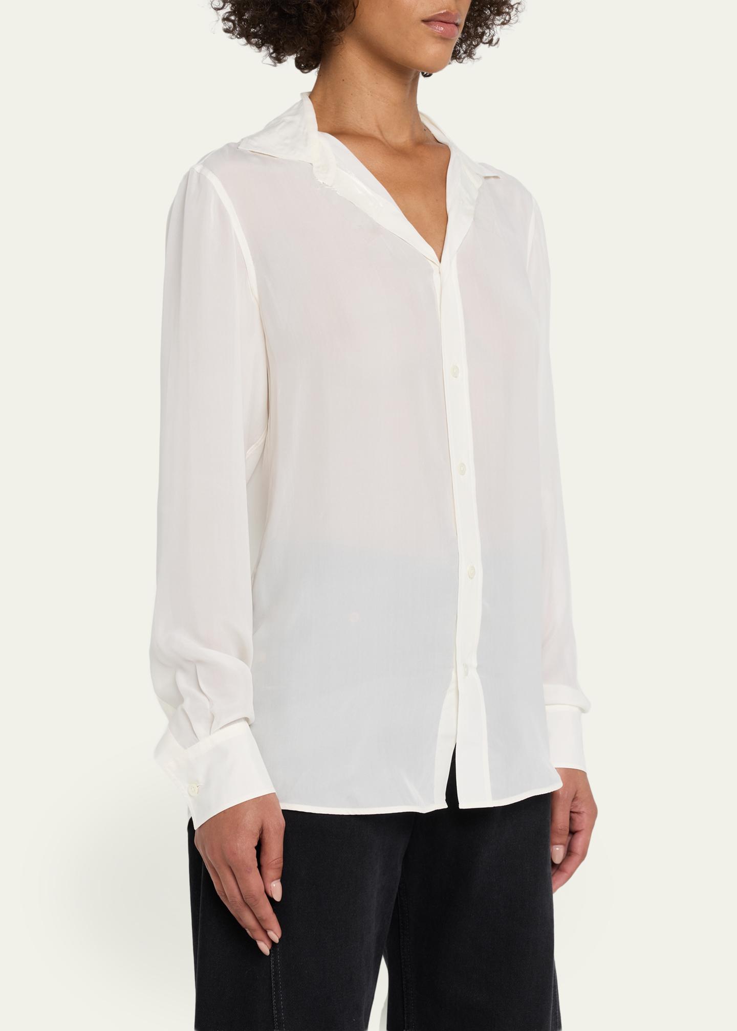MM6 Maison Margiela Long-Sleeve Silk Shirt - Bergdorf Goodman