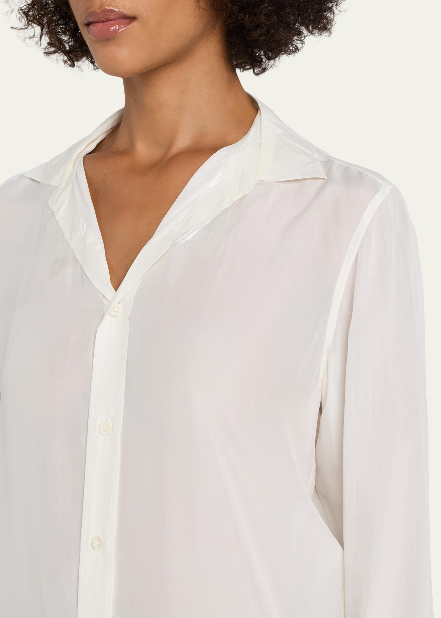 MM6 Maison Margiela Long-Sleeve Silk Shirt - Bergdorf Goodman