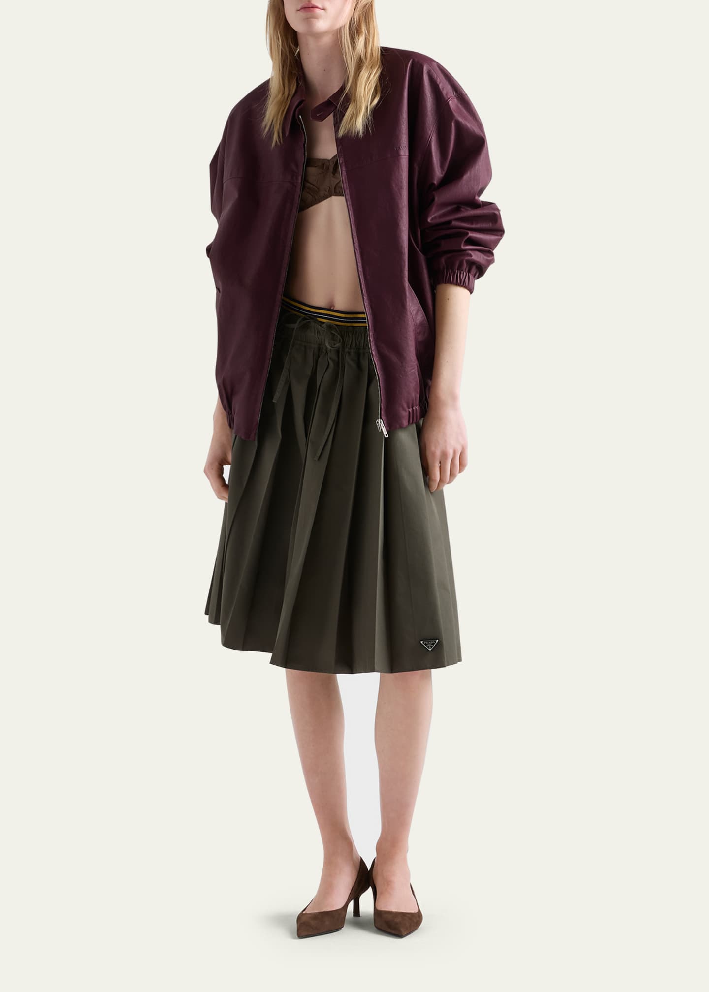 Prada Nappa Leather Zip Jacket - Bergdorf Goodman