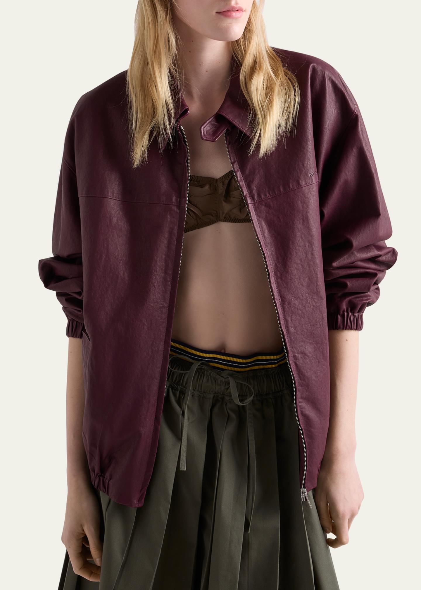 Prada Nappa Leather Zip Jacket - Bergdorf Goodman