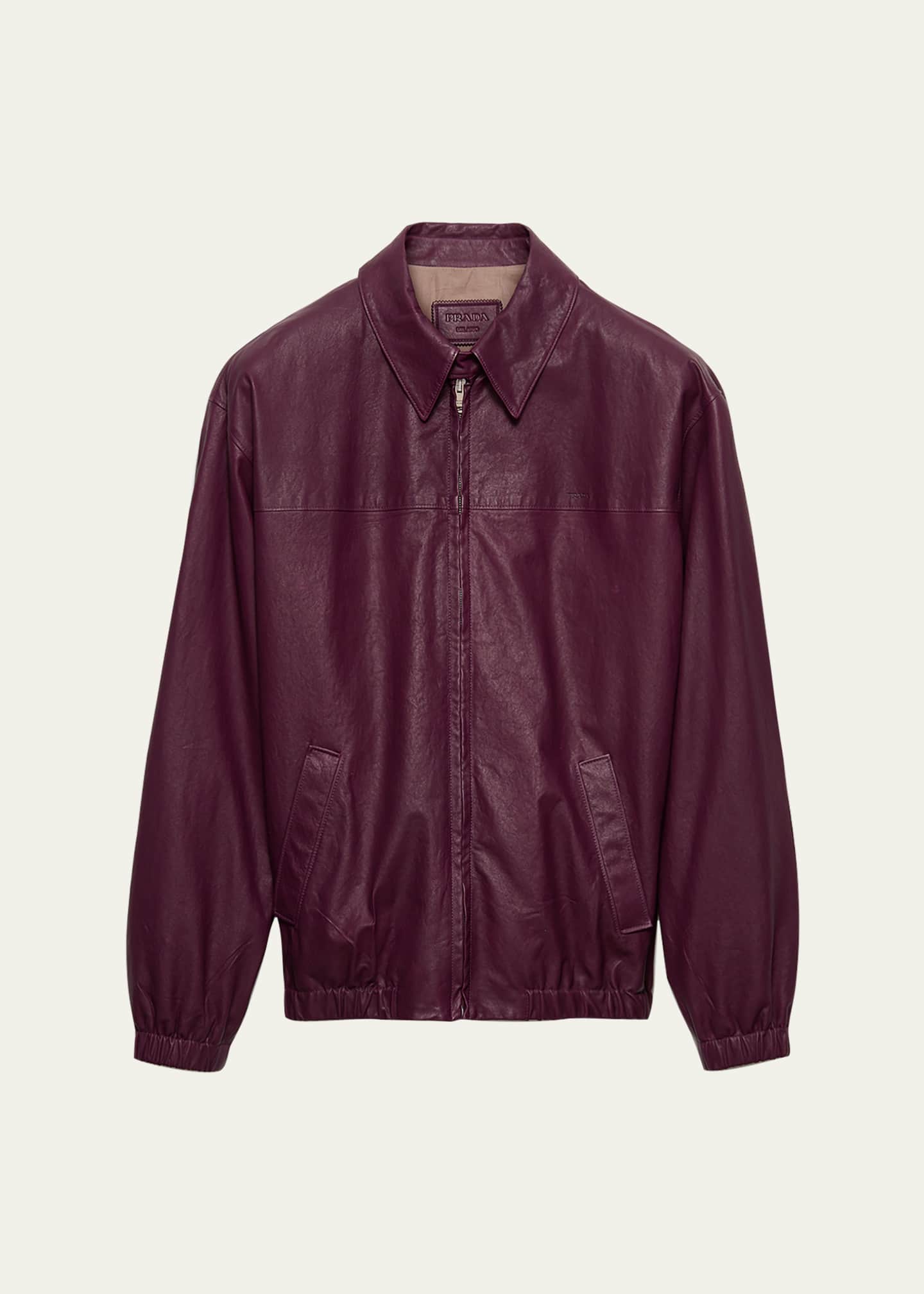 Prada Nappa Leather Zip Jacket - Bergdorf Goodman