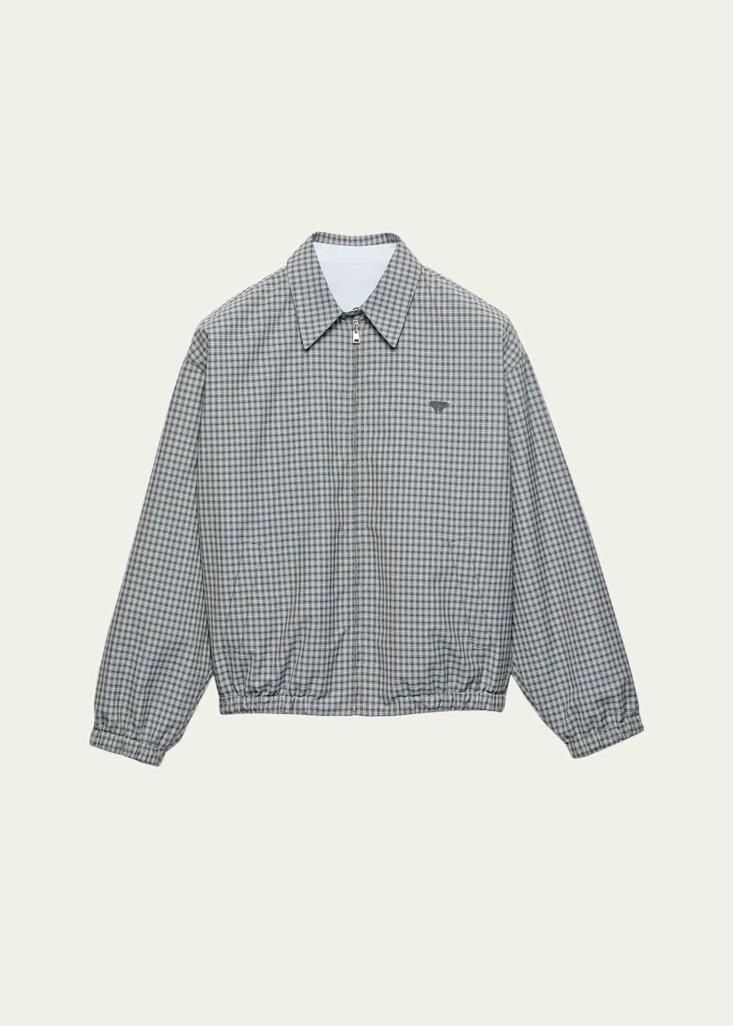 ナイロンジャケット PRADA - PRADA check jacket. Prada Check Cotton Zip Jacket - Bergdorf Goodman
