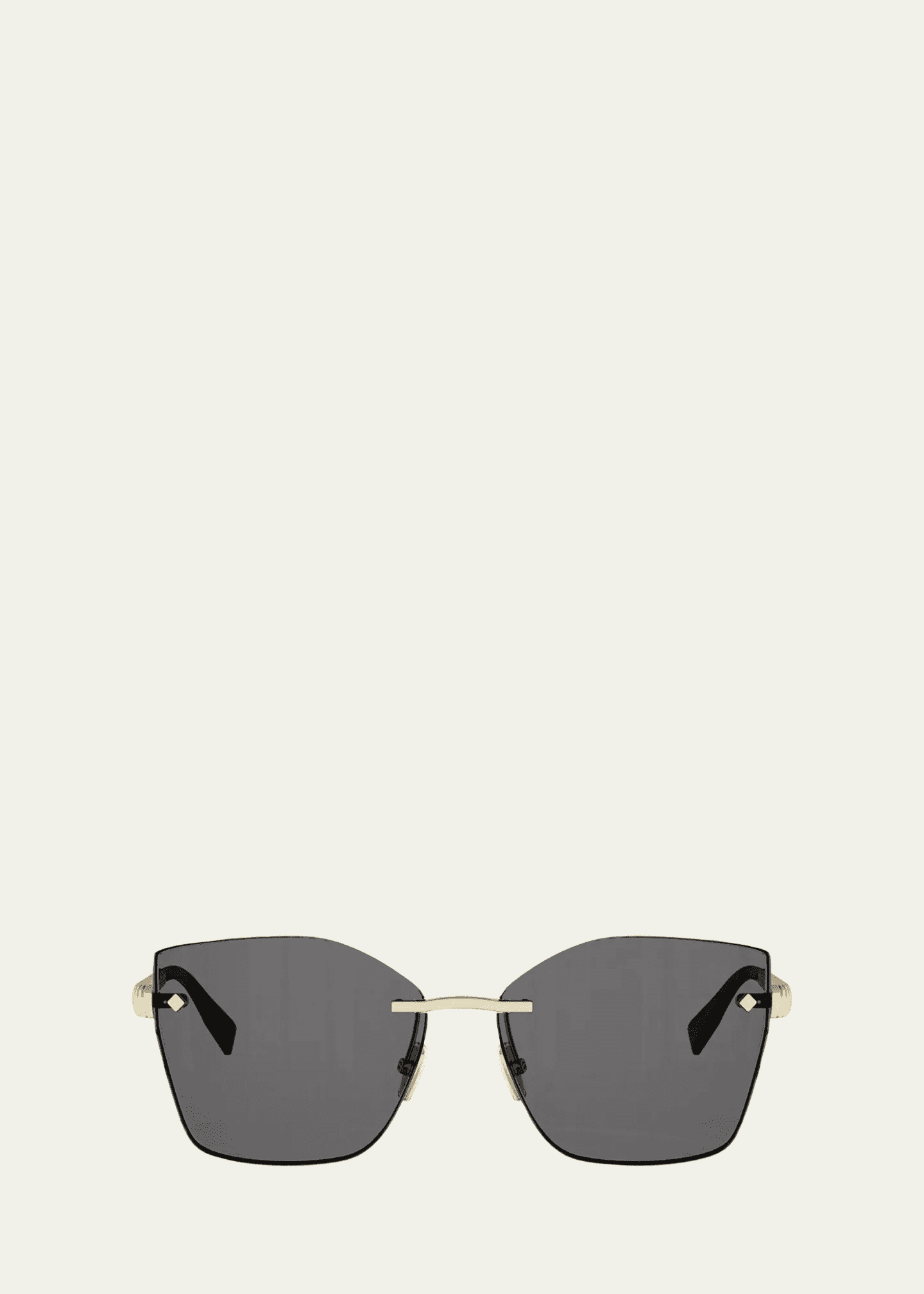 BVLGARI Tubogas Rimless Metal Square Sunglasses - Bergdorf Goodman