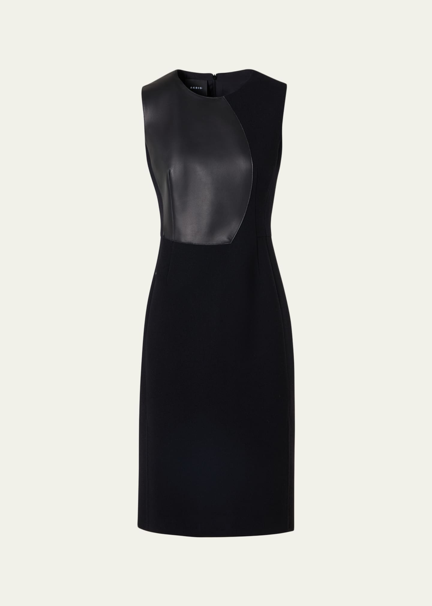 akris black dress Mock Neck Wool Double-Face Dress Black / 10