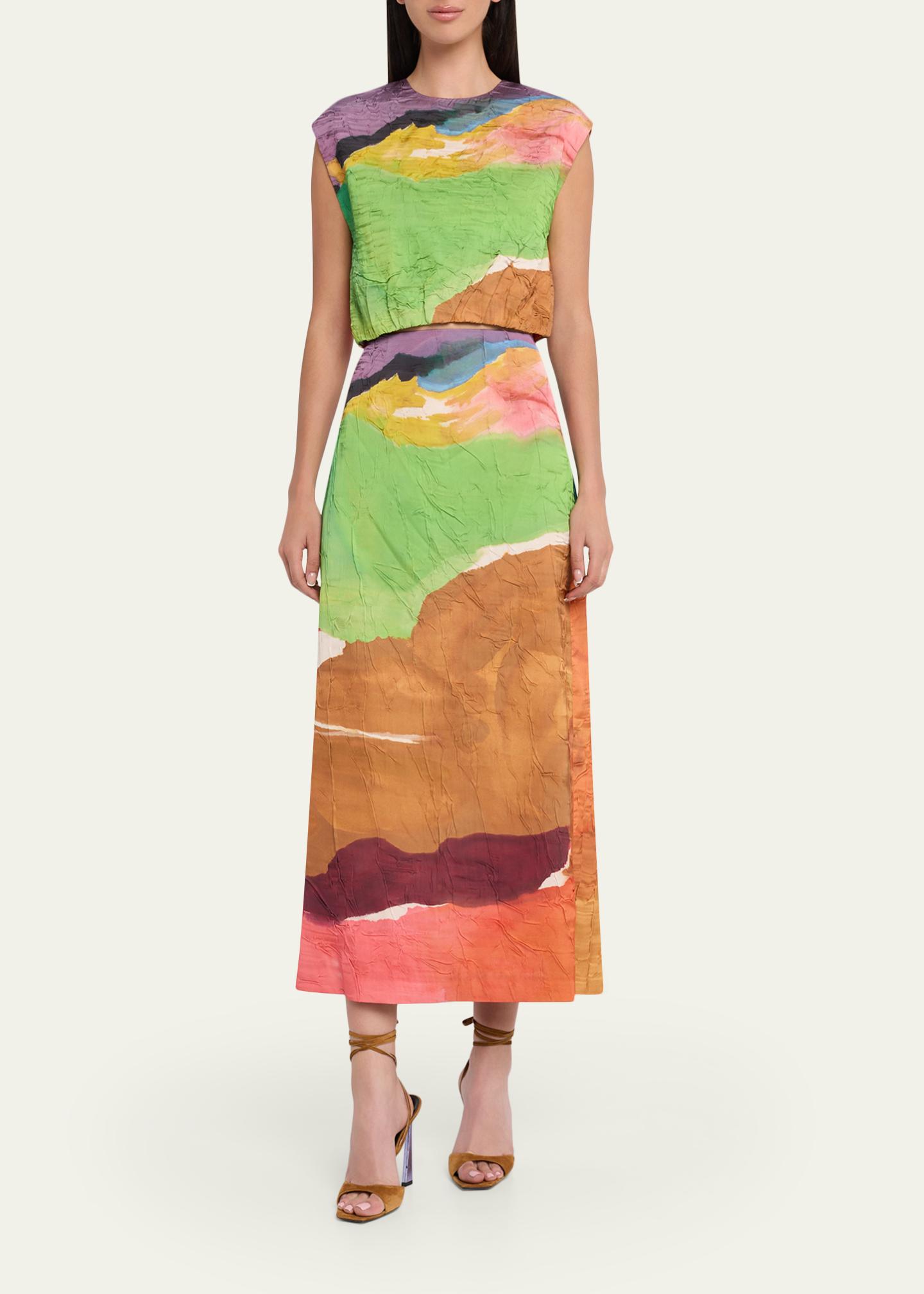 Ulla Johnson x Helen Frankenthaler Gisella Satin Crop Top