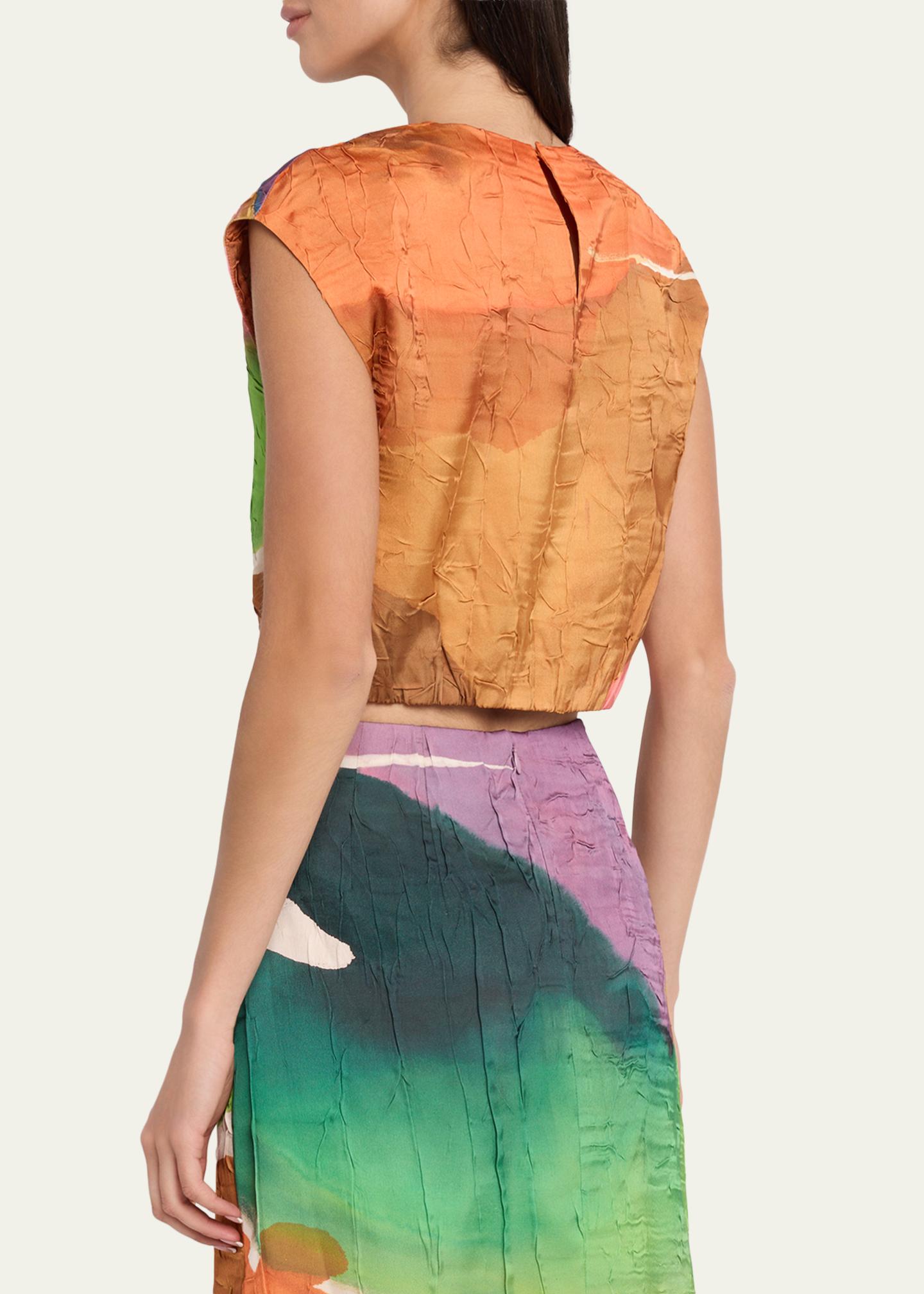 Ulla Johnson x Helen Frankenthaler Gisella Satin Crop Top
