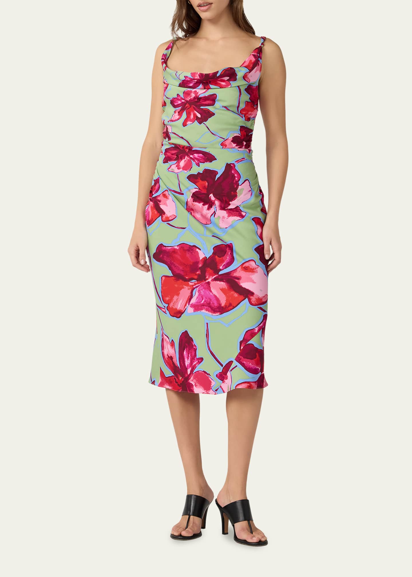 diane von furstenberg midi dress Erica printed cotton midi dress in multicoloured - Diane Von Furstenberg