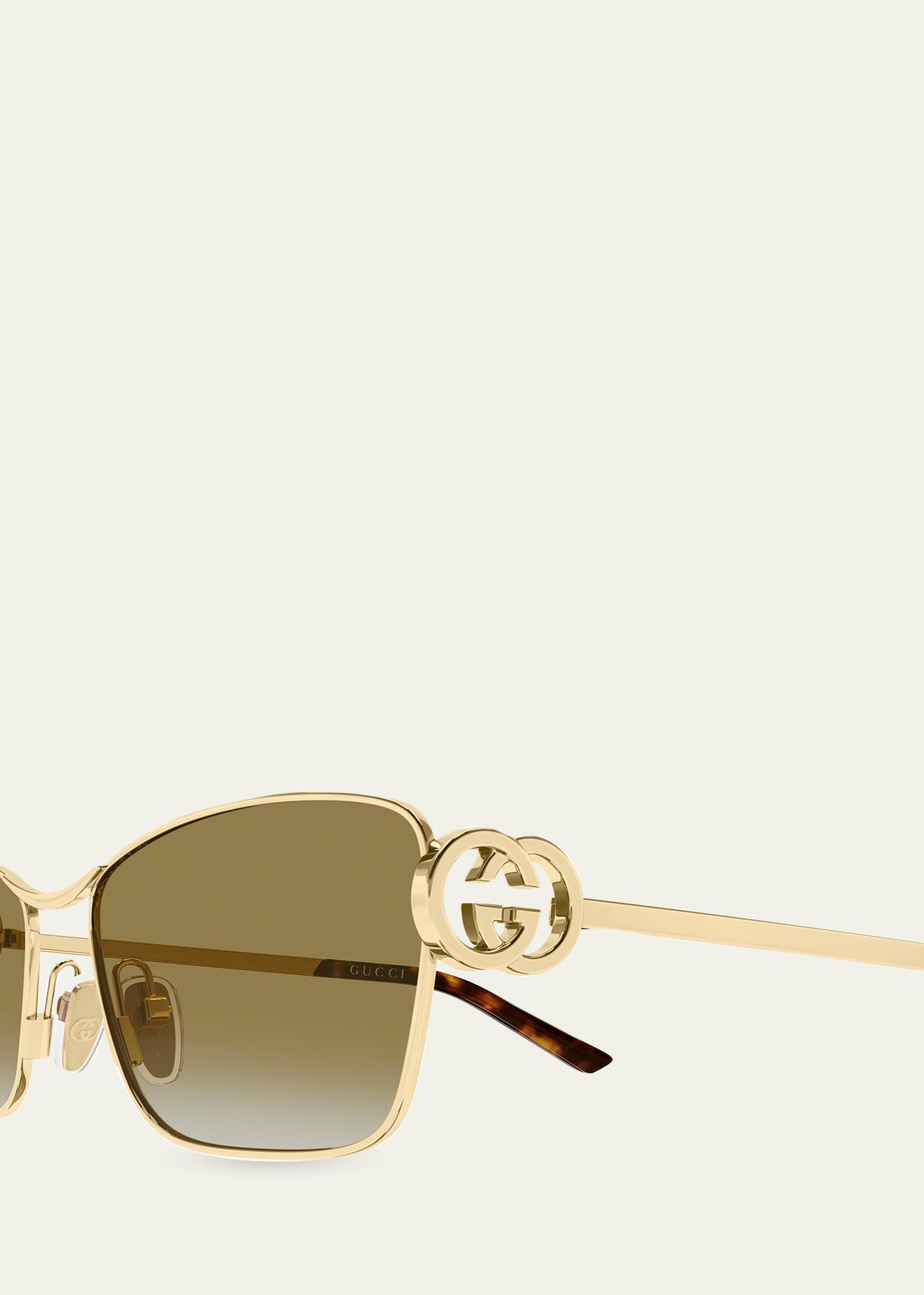 Gucci Interlocking G 58mm Rectangular Sunglasses - Bergdorf  display picture 1