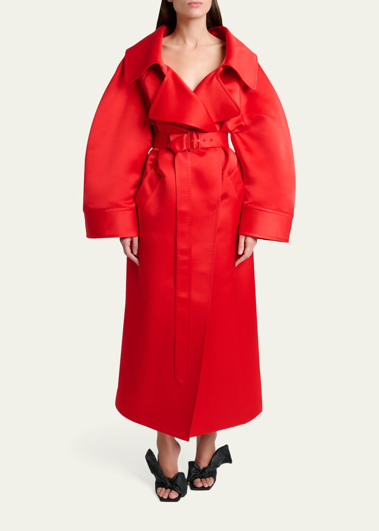 GIVENCHY コート Givenchy Voluminous Belted Silk Coat - Bergdorf Goodman