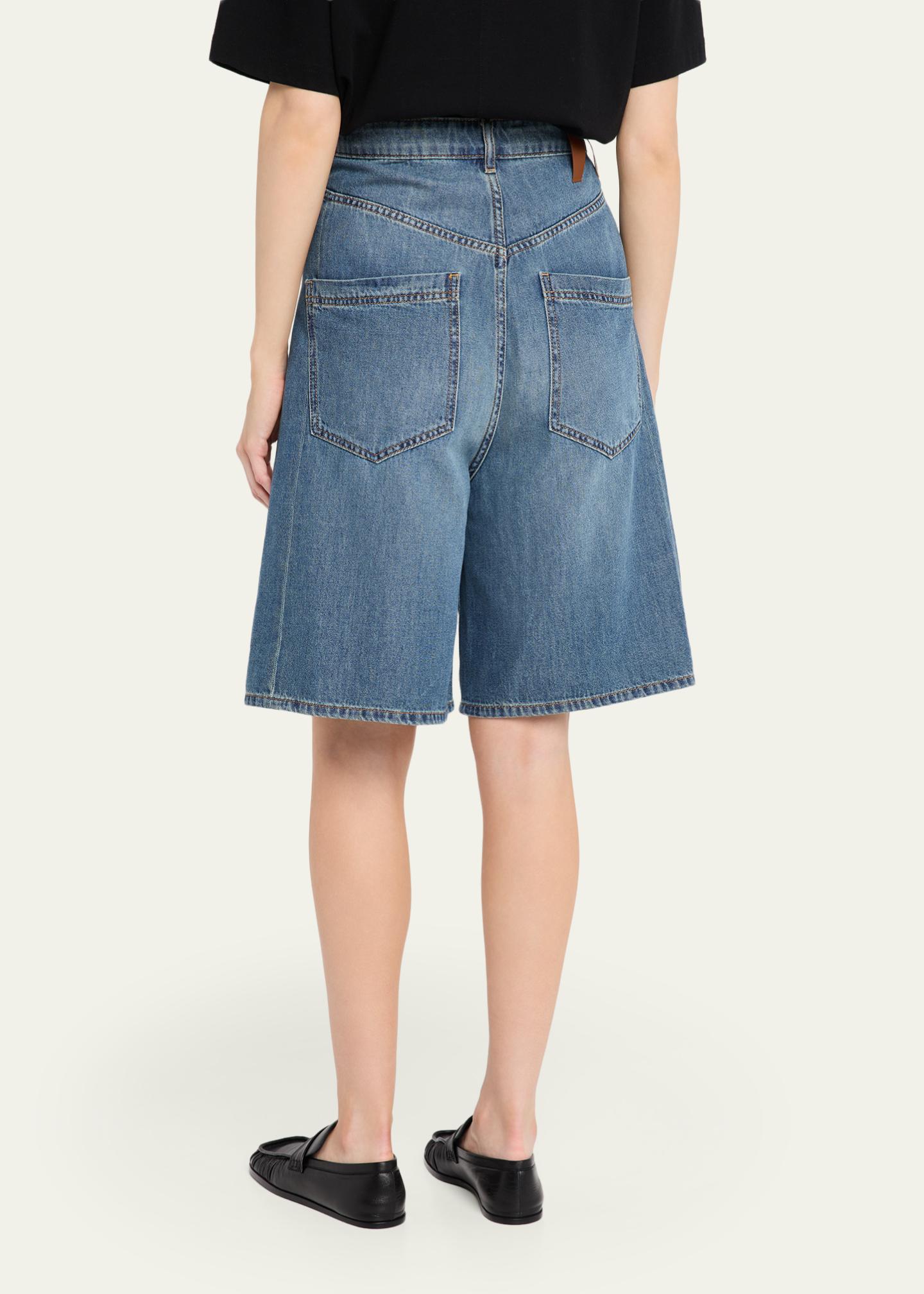 DARKPARK Ines Crossover Denim Shorts - Bergdorf Goodman