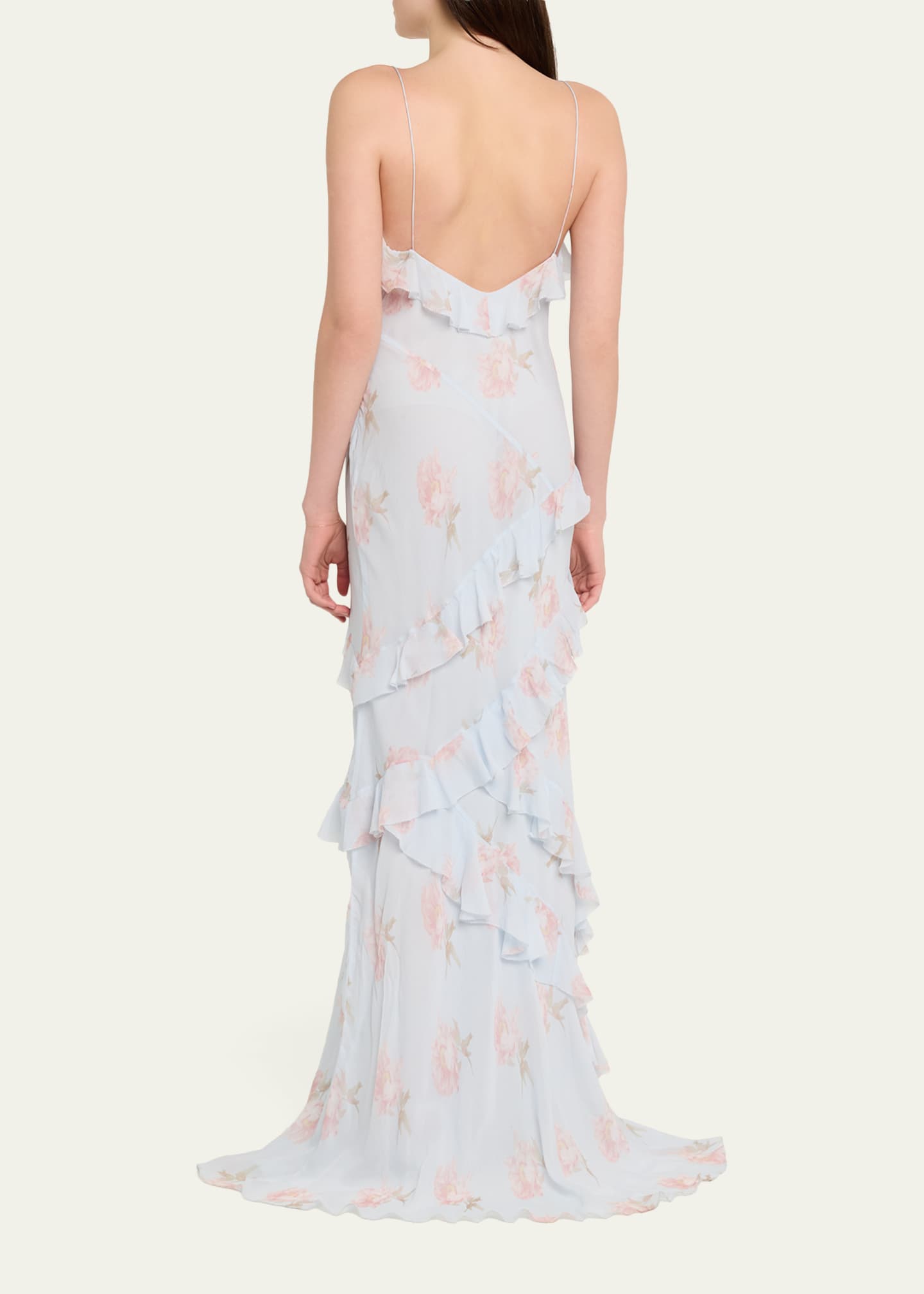 LoveShackFancy Rialto Asymmetric Ruffle Maxi Dress - Bergdorf Goodman