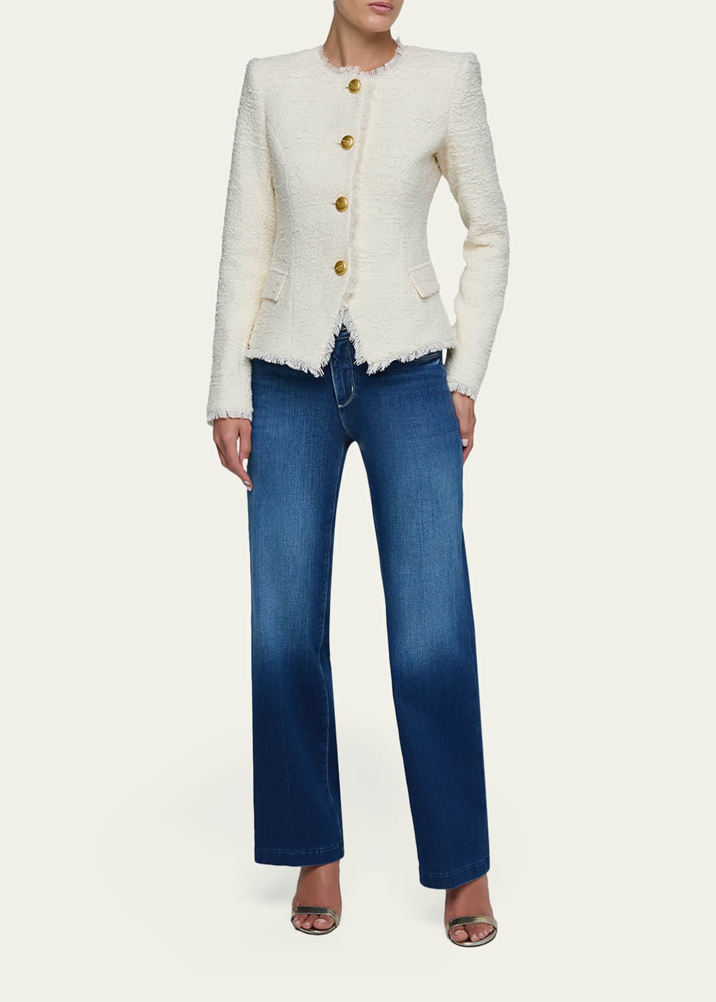 L'Agence Nerina Collarless Tweed Blazer - Bergdorf Goodman