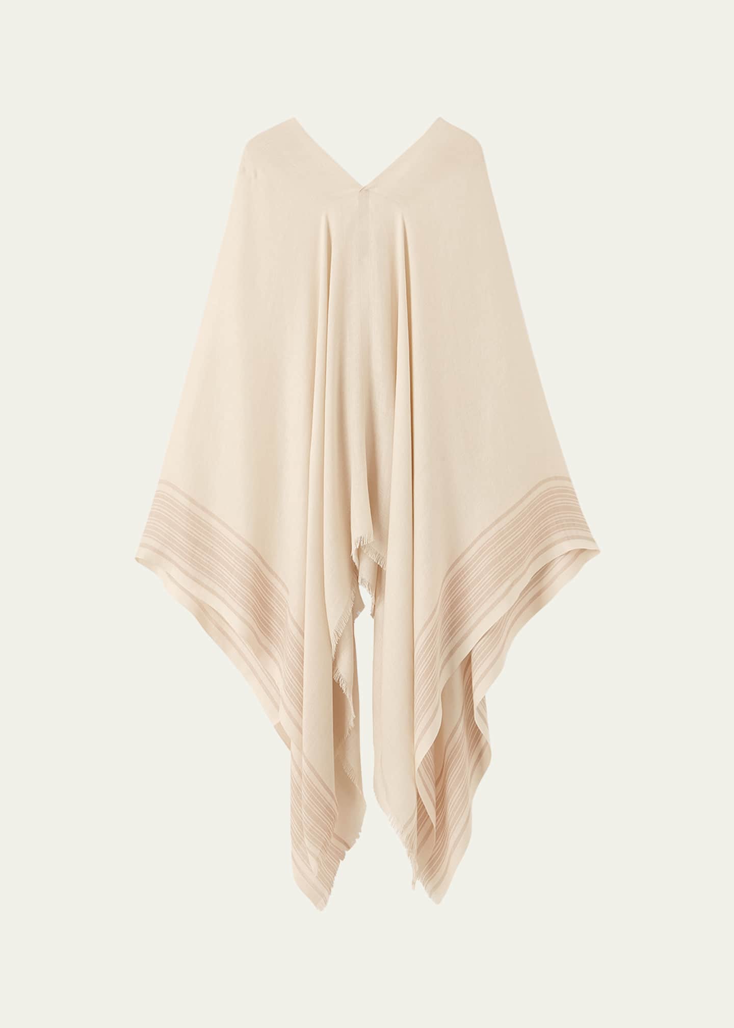 Loro Piana Aida Suitcase Stripe Silk and Linen Poncho - Bergdorf