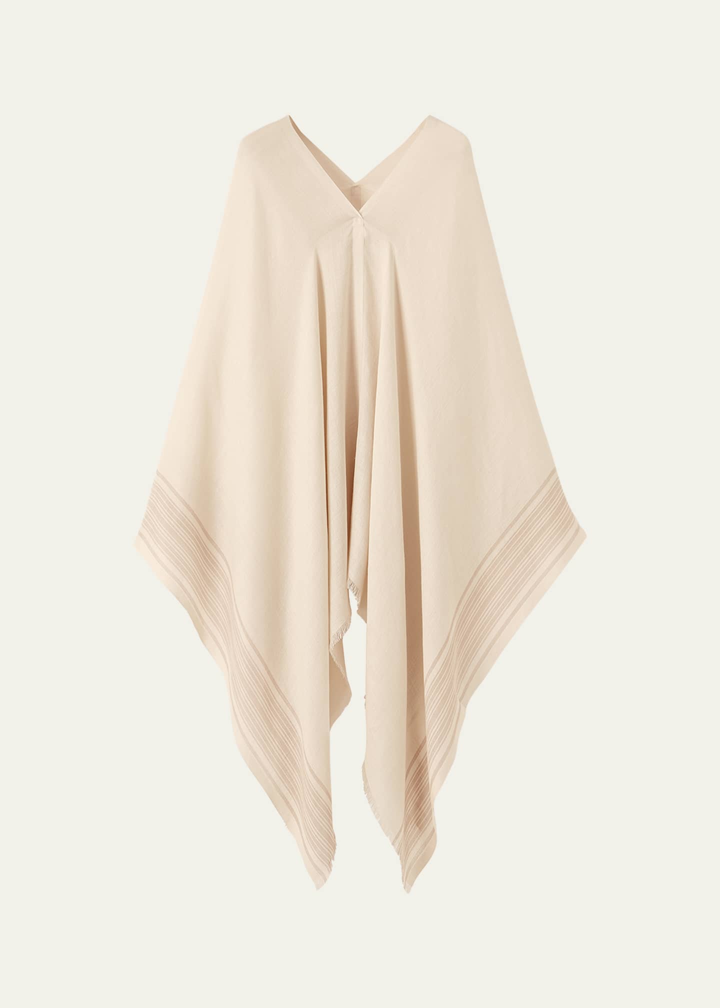 Loro Piana Aida Suitcase Stripe Silk and Linen Poncho - Bergdorf