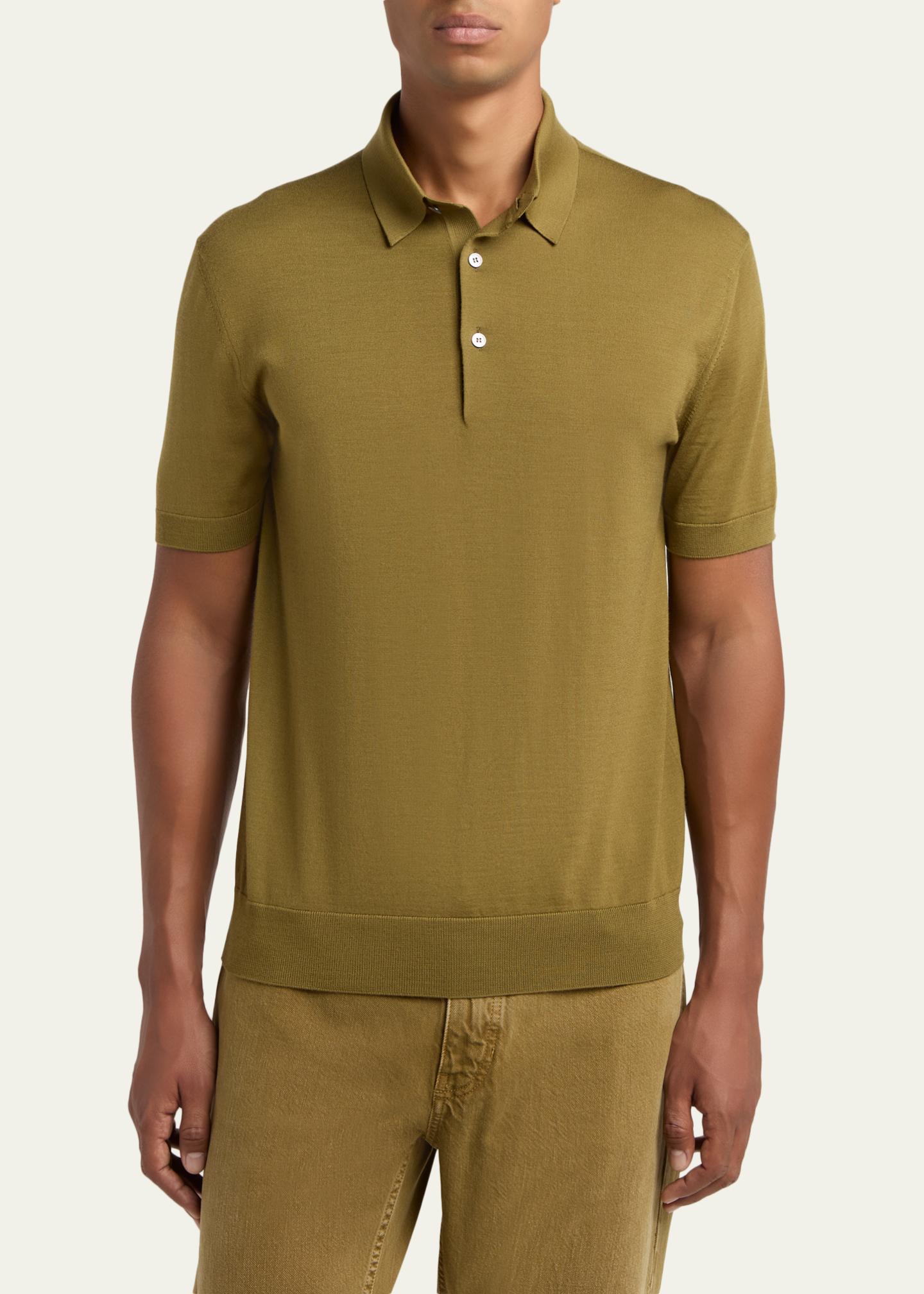 ZEGNA Men's 15milmil15 Wool Knit Polo Shirt - Bergdorf Goodman