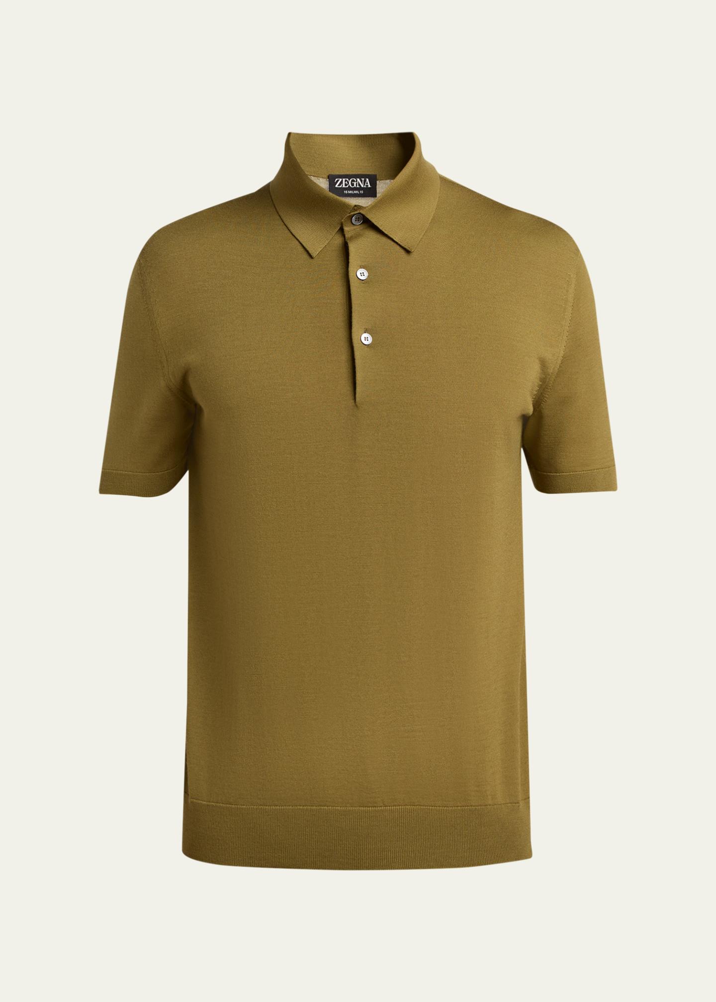 ZEGNA Men's 15milmil15 Wool Knit Polo Shirt - Bergdorf Goodman