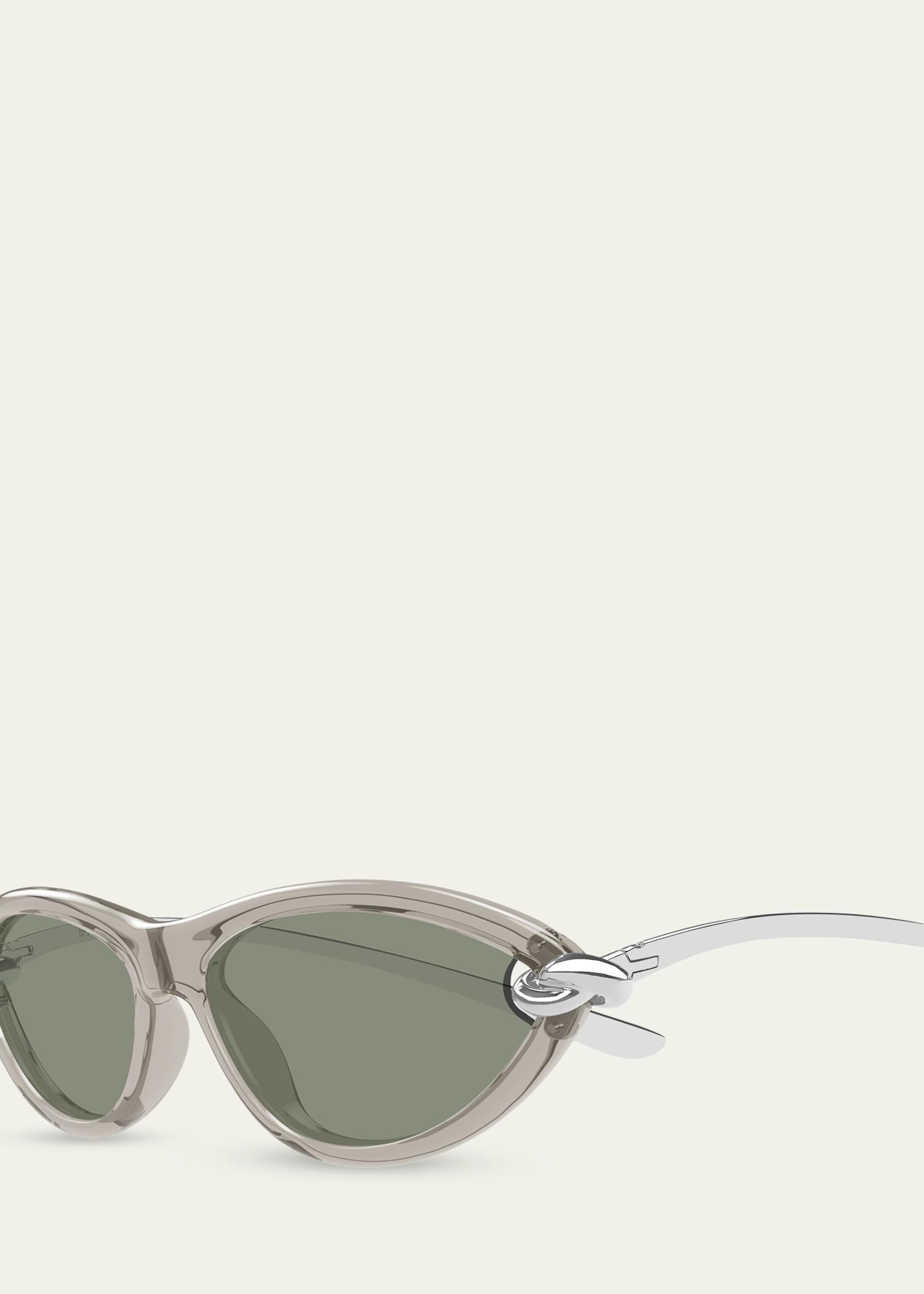 Bottega Veneta Knot 56mm Acetate & Metal Cat-Eye Sunglasses  display picture 3
