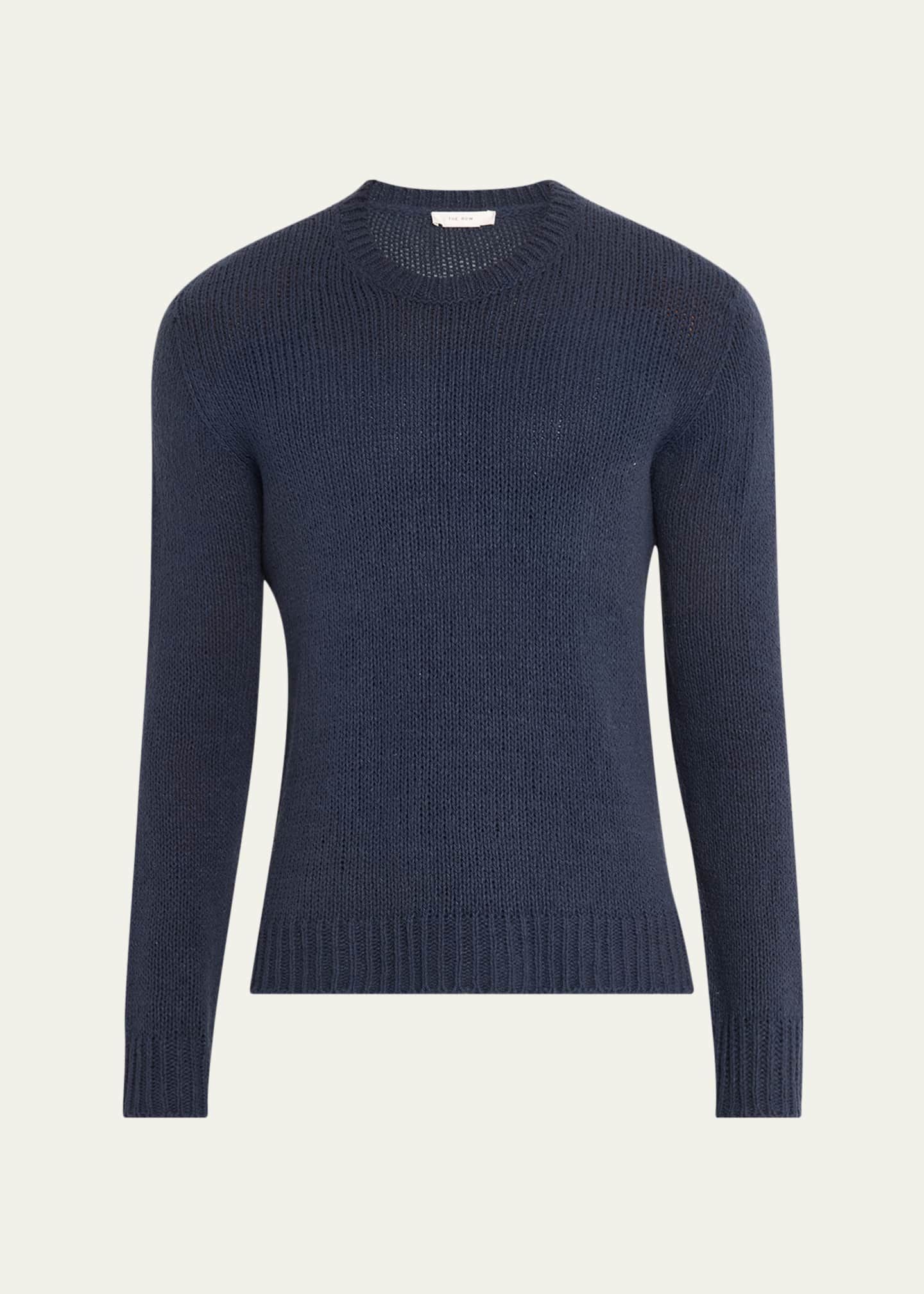 THE ROW Men's Laing Silk Knit Crewneck Sweater - Bergdorf Goodman