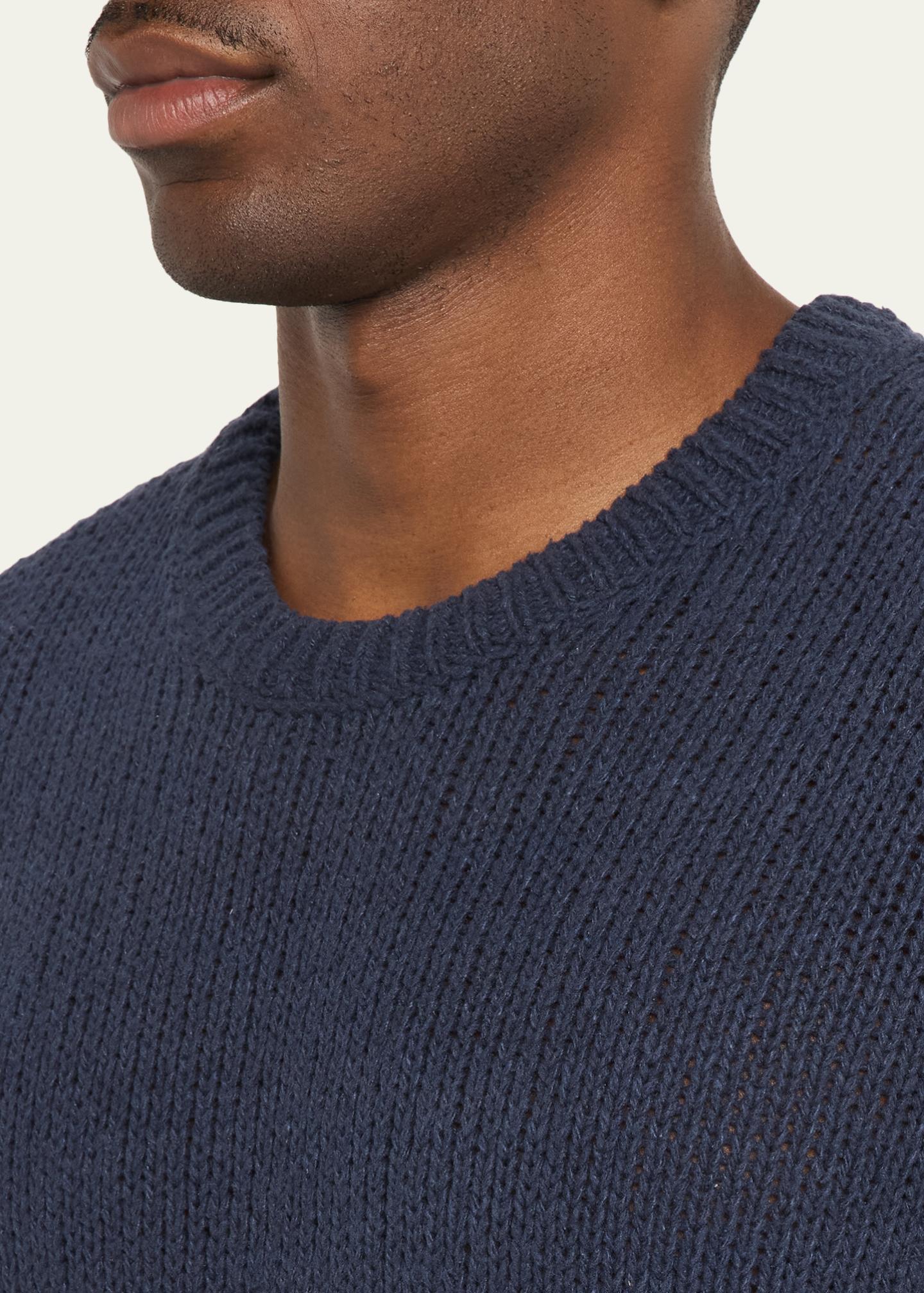 THE ROW Men's Laing Silk Knit Crewneck Sweater - Bergdorf Goodman