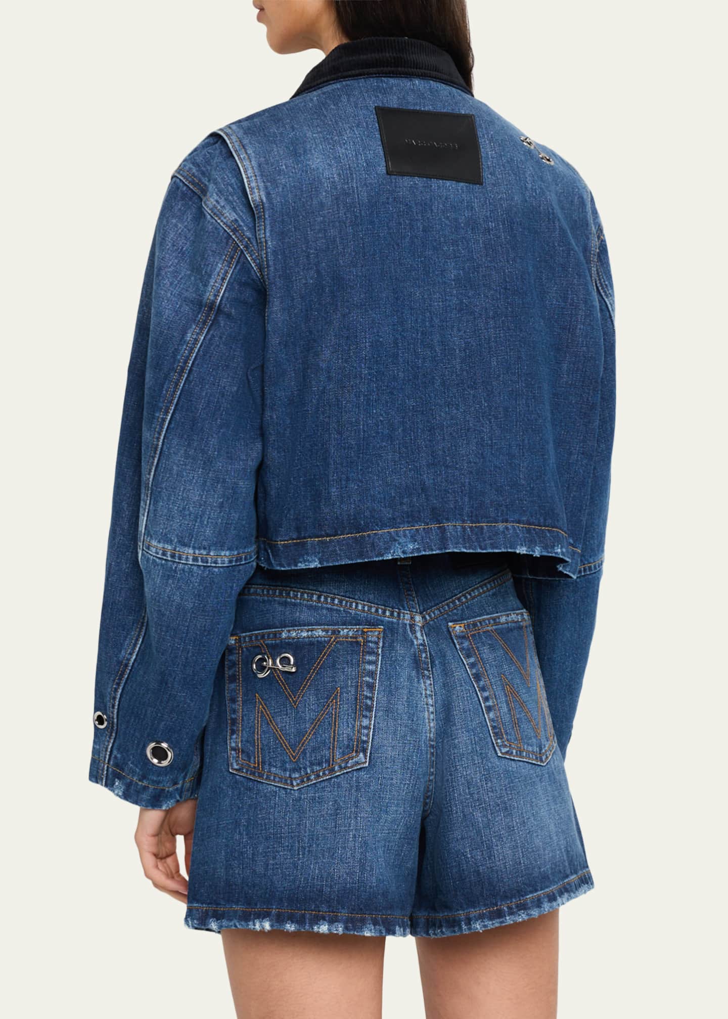 Marc Jacobs Grommet Denim Crop Utility Jacket - Bergdorf Goodman
