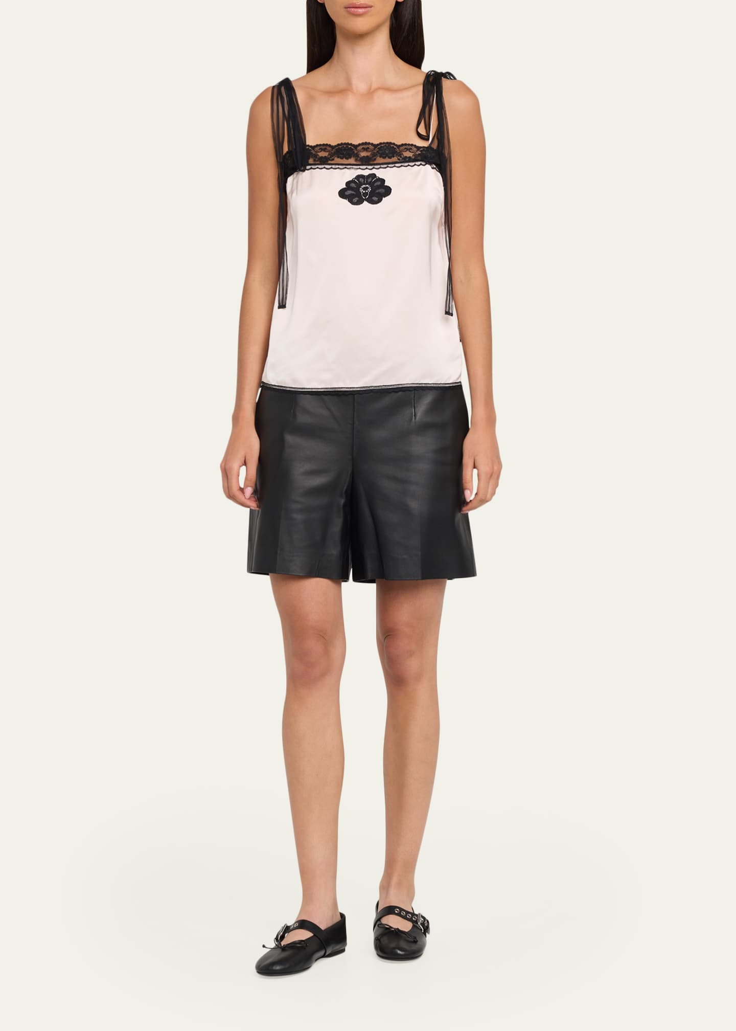 Marc Jacobs Ribbon-Strap Satin Tank Top - Bergdorf Goodman